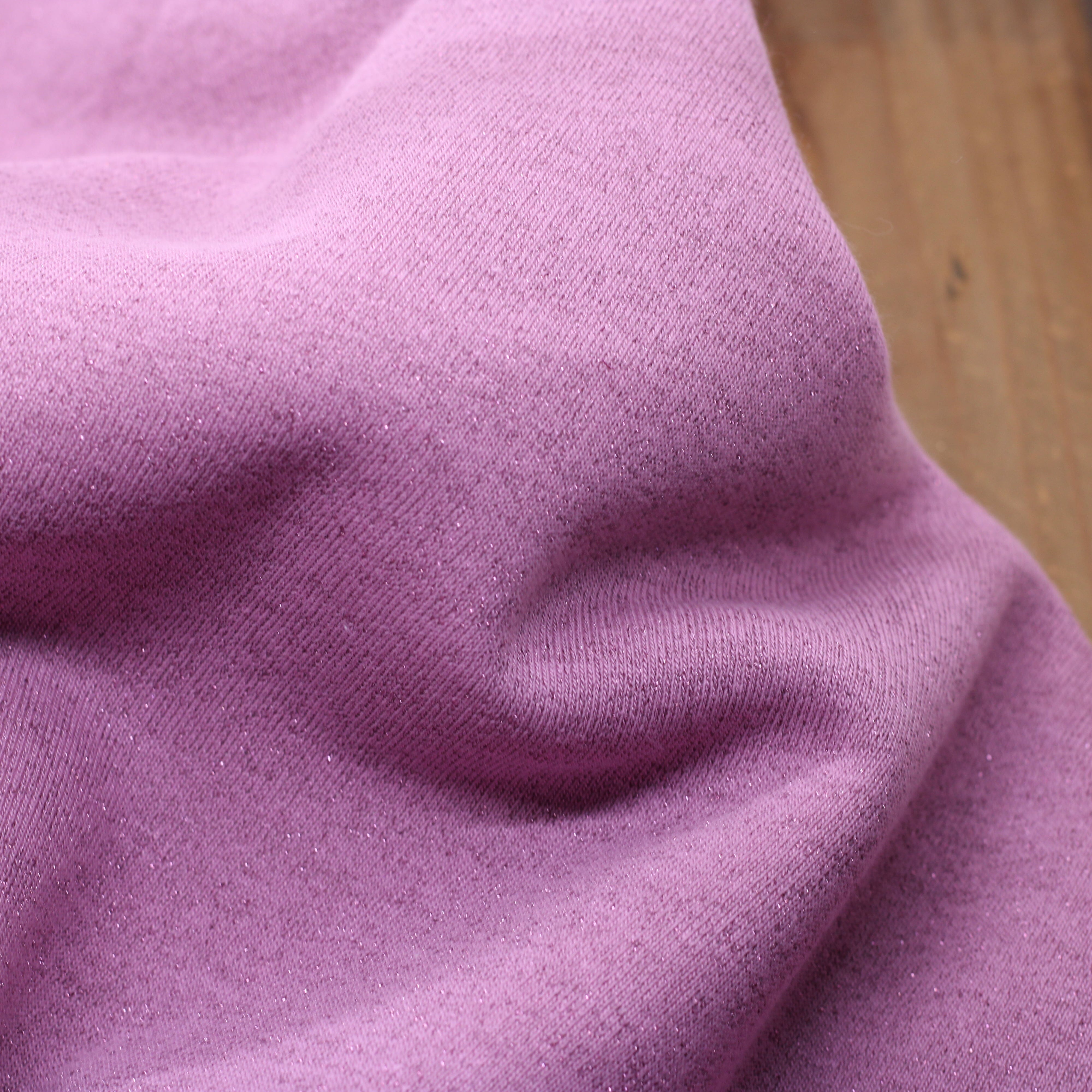 Tissu French Terry Glitter Mauve (Vendu x10cm) Tissus Sélection Gaspard & Léonie | Gaspard et Léonie Tissus en ligne et Mercerie à Toulouse