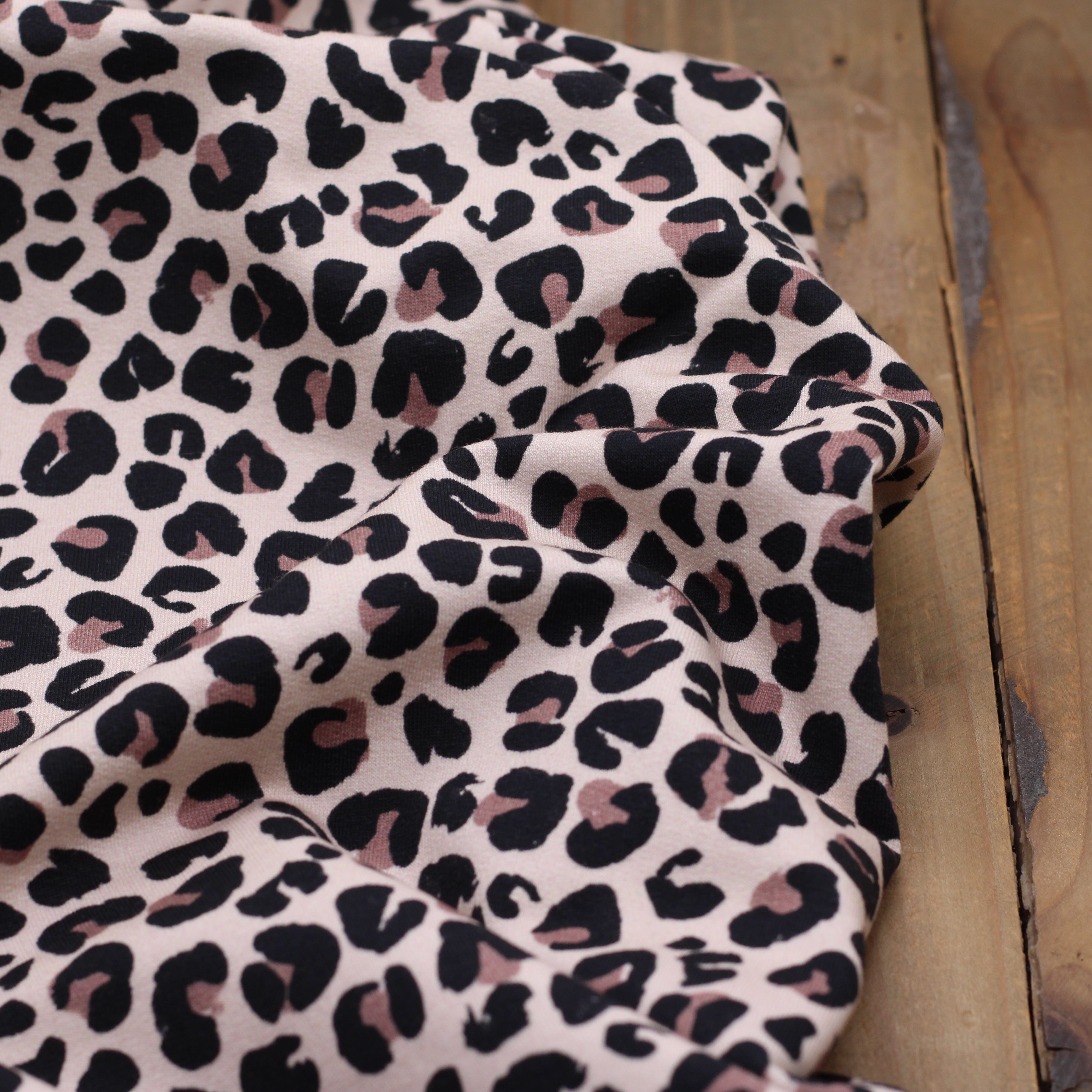 Tissu French Terry - HAPPY FACES LEOPARD - Beige (Vendu x10cm) Tissus POPPY Designed For You | Gaspard et Léonie Tissus en ligne et Mercerie à Toulouse