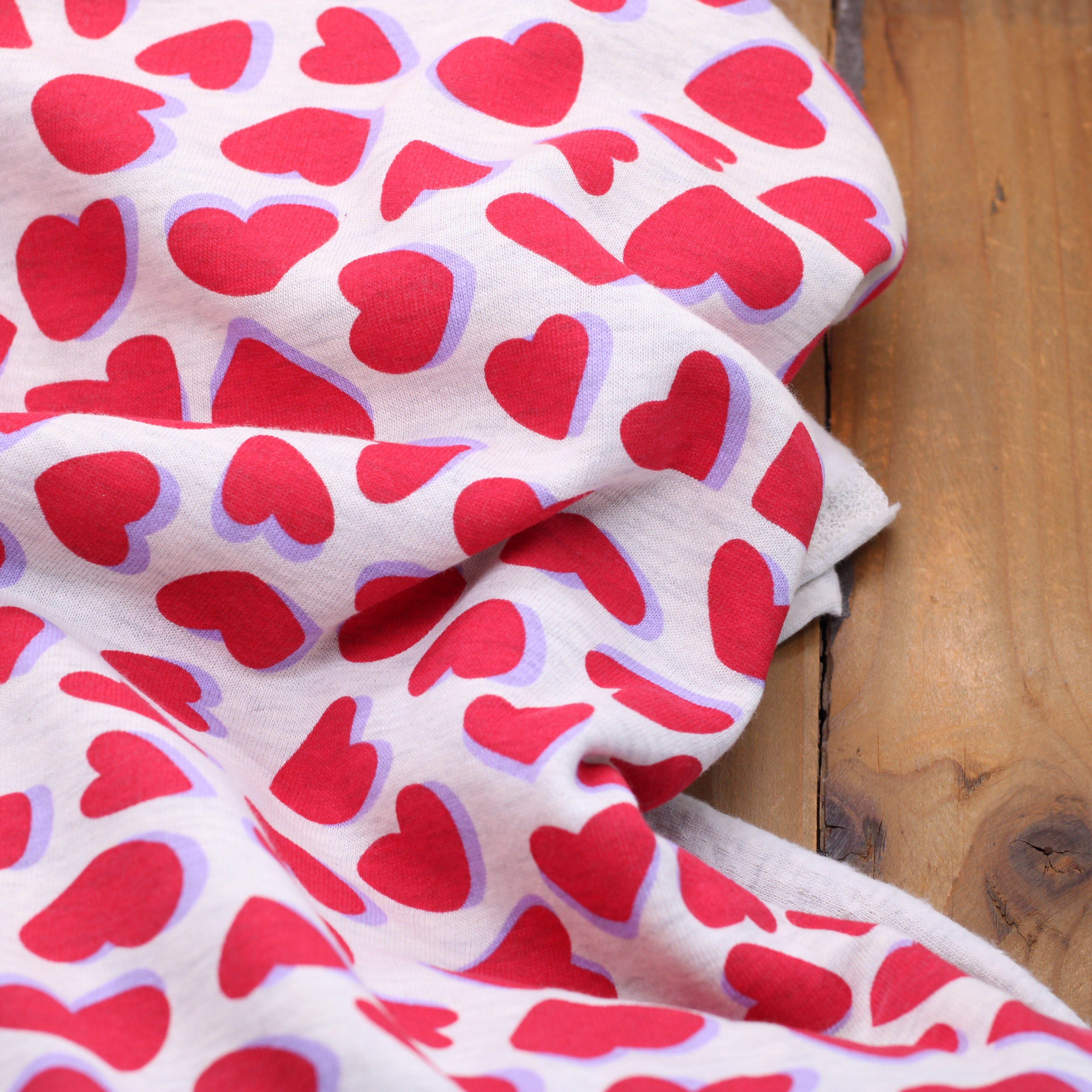 Tissu French terry - SWEETIE HEART - Gris clair chiné (Vendu x10cm) (Copie) Tissus POPPY Designed For You | Gaspard et Léonie Tissus en ligne et Mercerie à Toulouse