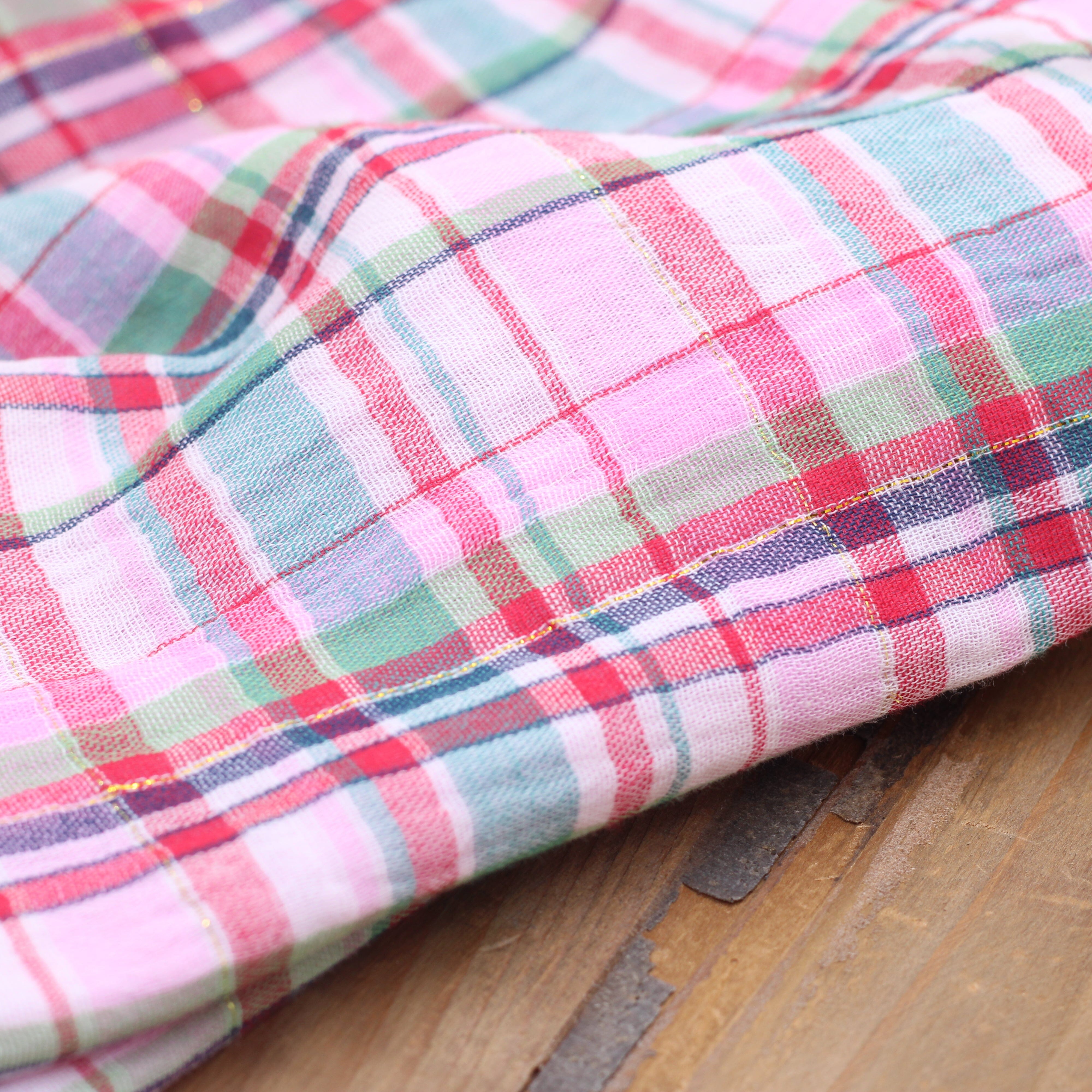 Tissu gaze de coton Rayé - Rose lurex argent (Vendu x10cm) Tissus Sélection Gaspard & Léonie | Gaspard et Léonie Tissus en ligne et Mercerie à Toulouse