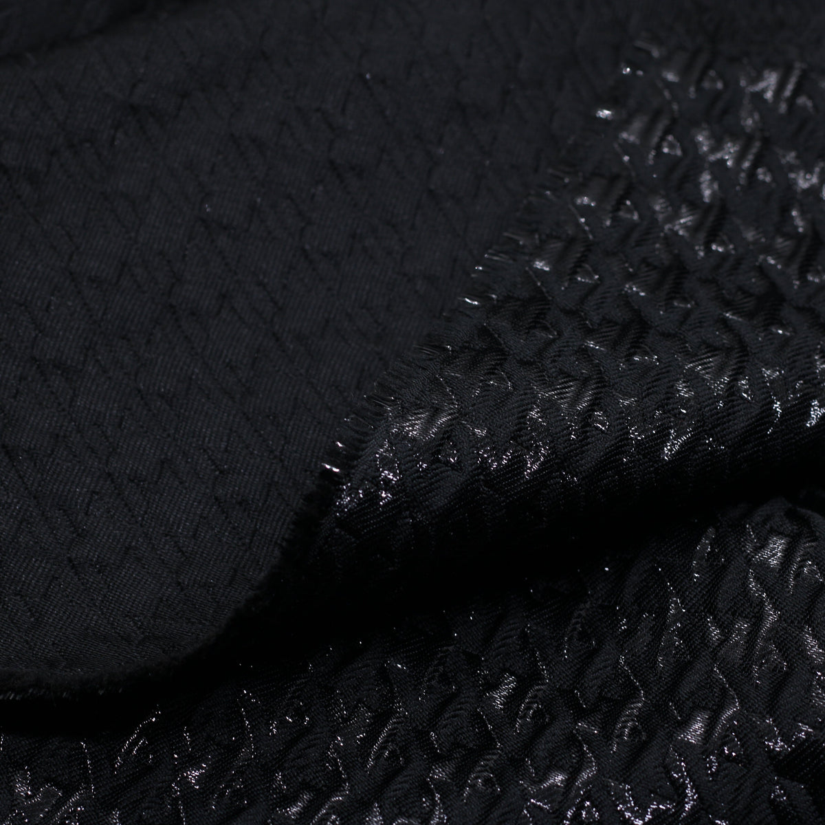 Tissu Jacquard Pied de poule - CATARINA - Noir/Noir irisé (Vendu x10cm) Tissus Sélection Gaspard & Léonie | Gaspard et Léonie Tissus en ligne et Mercerie à Toulouse