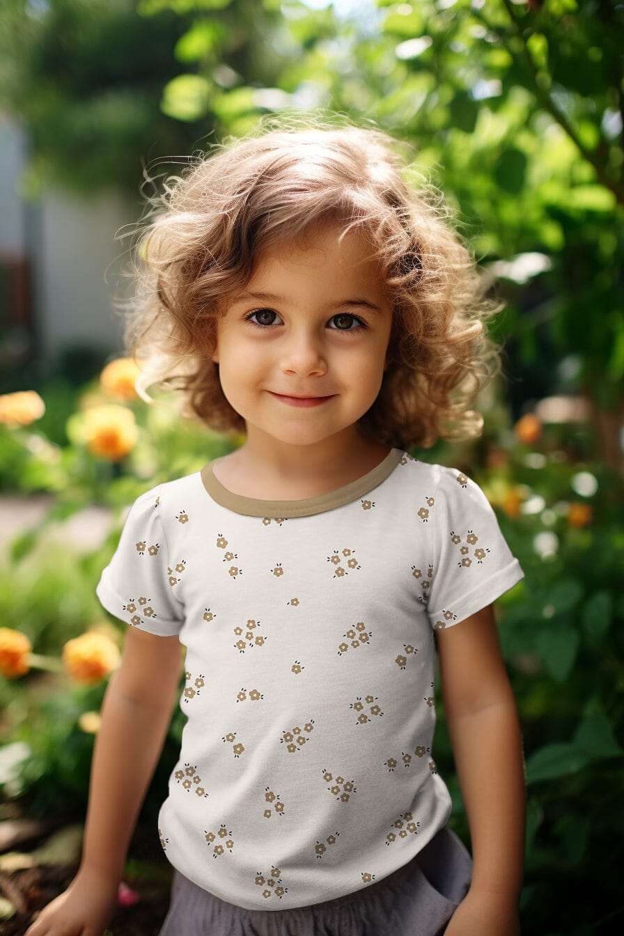 Tissu Jersey cotelé de coton BIO - FLOWERS - Ecru - POPPY DESIGNED (Vendu x10cm) Tissus POPPY Designed For You | Gaspard et Léonie Tissus en ligne et Mercerie à Toulouse