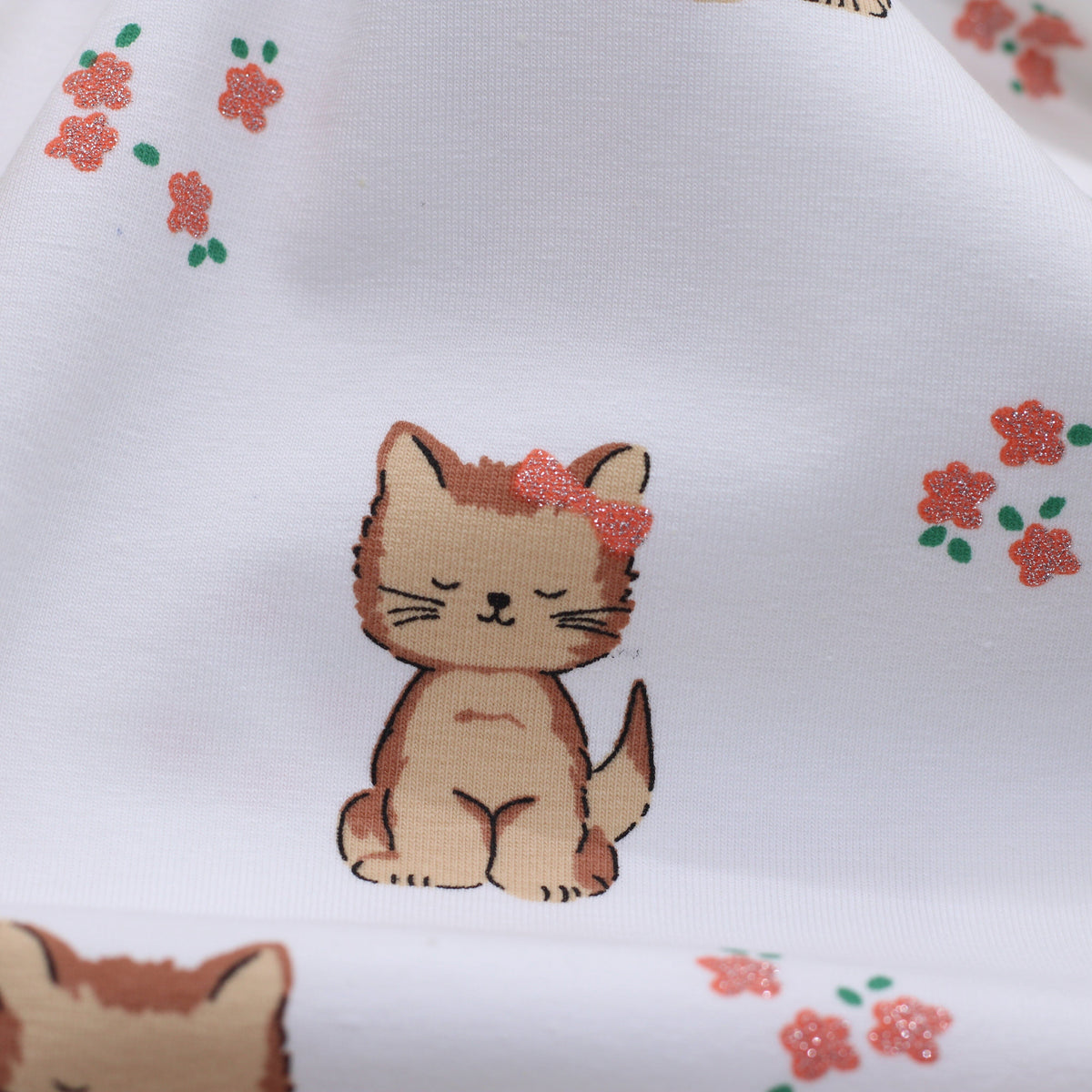 Tissu Jersey de coton - CHATS Glitter - Ecru (vendu x10cm) Tissus Sélection Gaspard & Léonie | Gaspard et Léonie Tissus en ligne et Mercerie à Toulouse