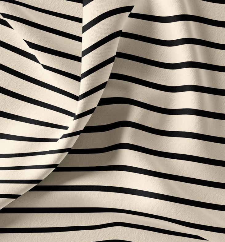 Tissu Jersey de coton - Marinière - Ecru/Noir (Vendu x10cm) Tissus Sélection Gaspard & Léonie | Gaspard et Léonie Tissus en ligne et Mercerie à Toulouse