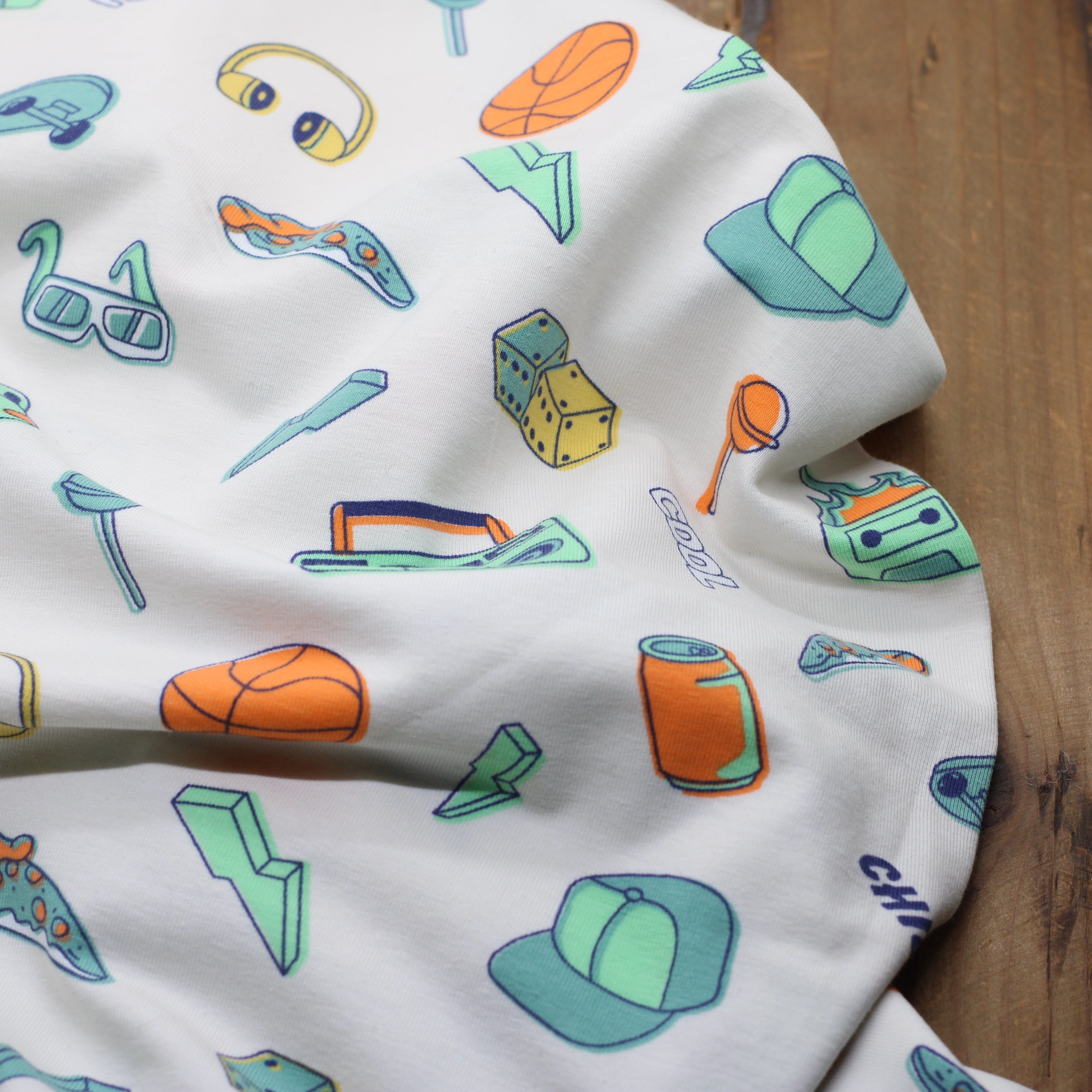 Tissu Jersey de coton - STREET MOOD - Beige- POPPY DESIGNED (Vendu x10cm) Tissus POPPY Designed For You | Gaspard et Léonie Tissus en ligne et Mercerie à Toulouse