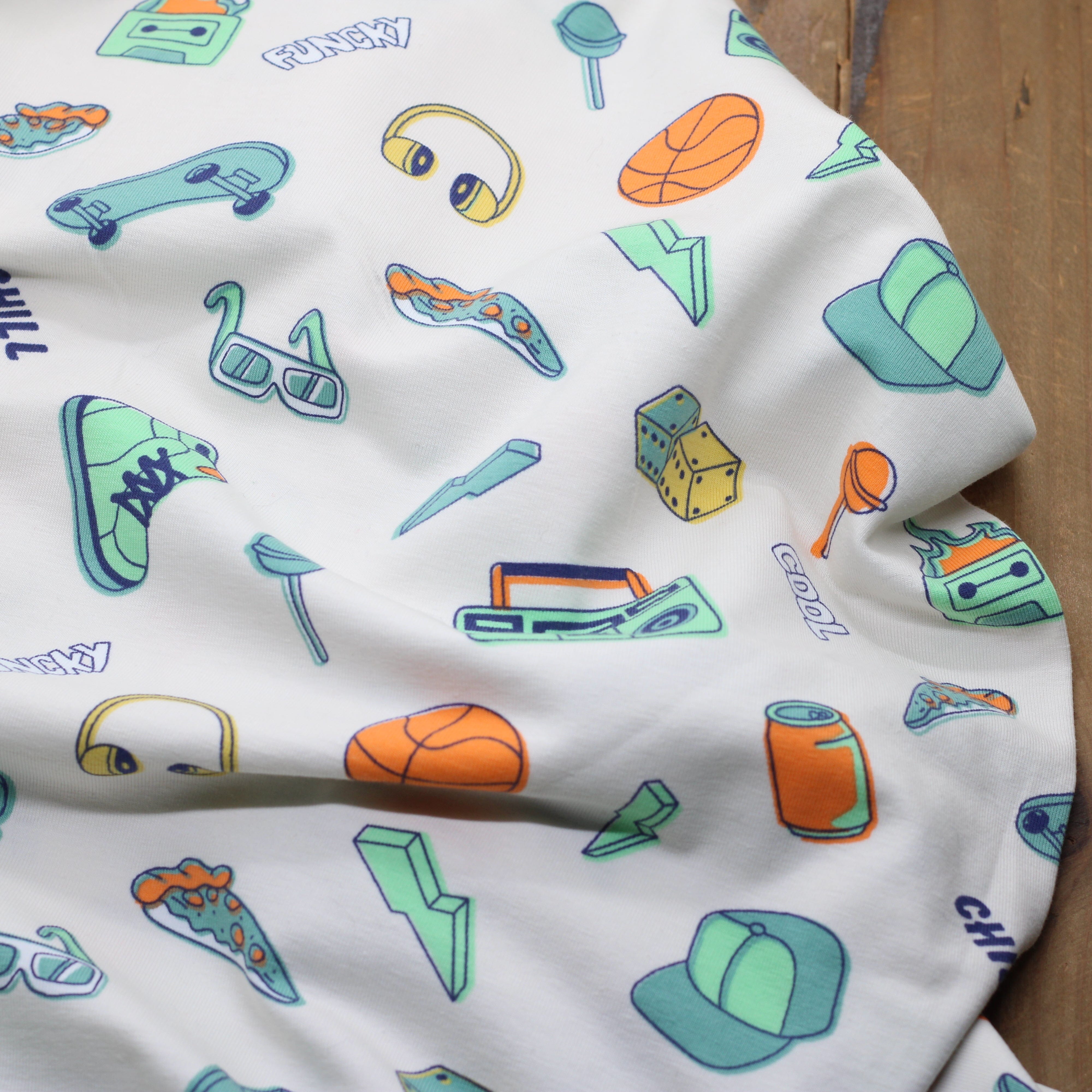 Tissu Jersey de coton - STREET MOOD - Beige- POPPY DESIGNED (Vendu x10cm) Tissus POPPY Designed For You | Gaspard et Léonie Tissus en ligne et Mercerie à Toulouse