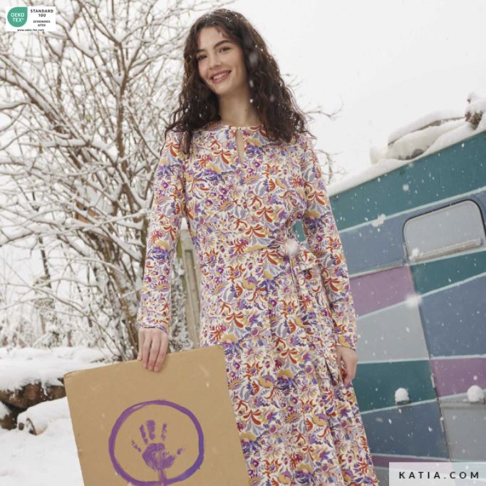 Tissu jersey de viscose - PURPLE RIGHTS- Ecru (Vendu x10cm) Tissus katia Fabrics | Gaspard et Léonie Tissus en ligne et Mercerie à Toulouse