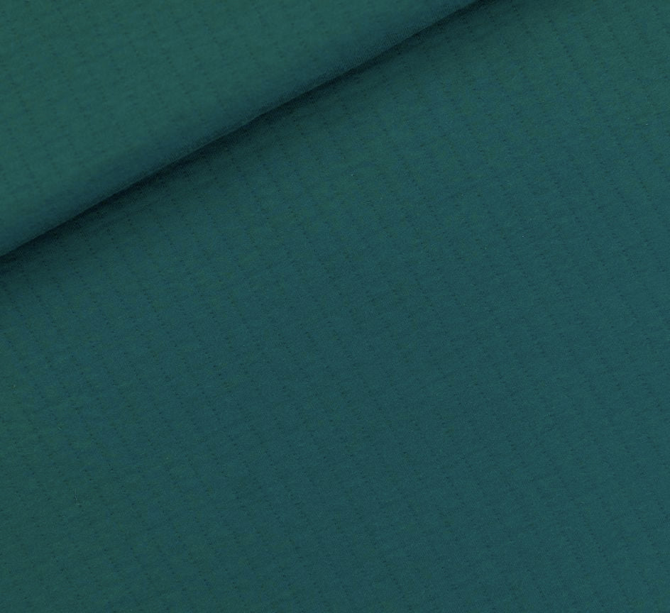 Tissu Jersey matelassé - Vert sarcelle - See You At Six (Vendu X10cm) Tissus SEE YOU AT SIX | Gaspard et Léonie Tissus en ligne et Mercerie à Toulouse