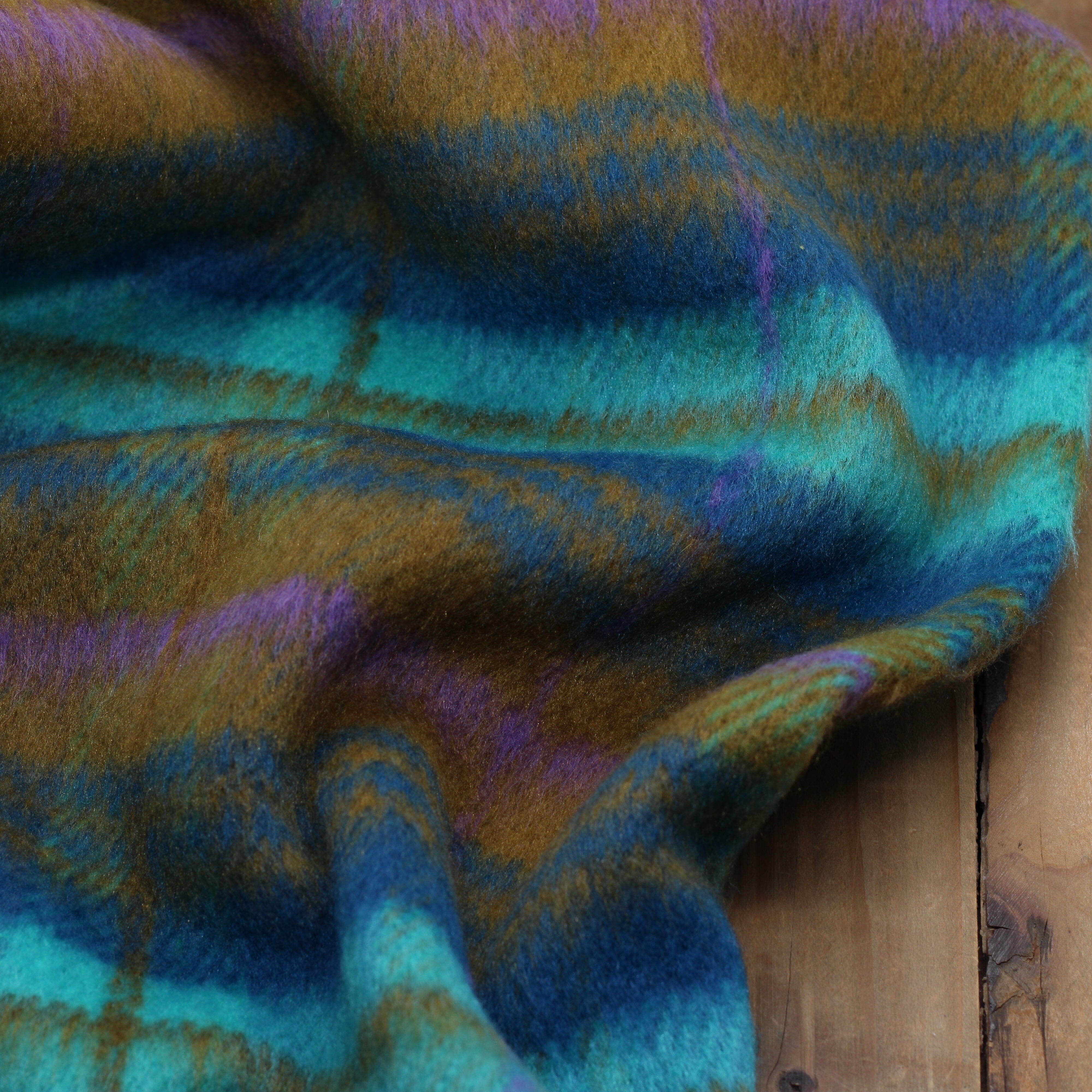 Tissu Laine Manteaux - Tartan turquoise (Vendu x10cm) Tissus Sélection Gaspard & Léonie | Gaspard et Léonie Tissus en ligne et Mercerie à Toulouse