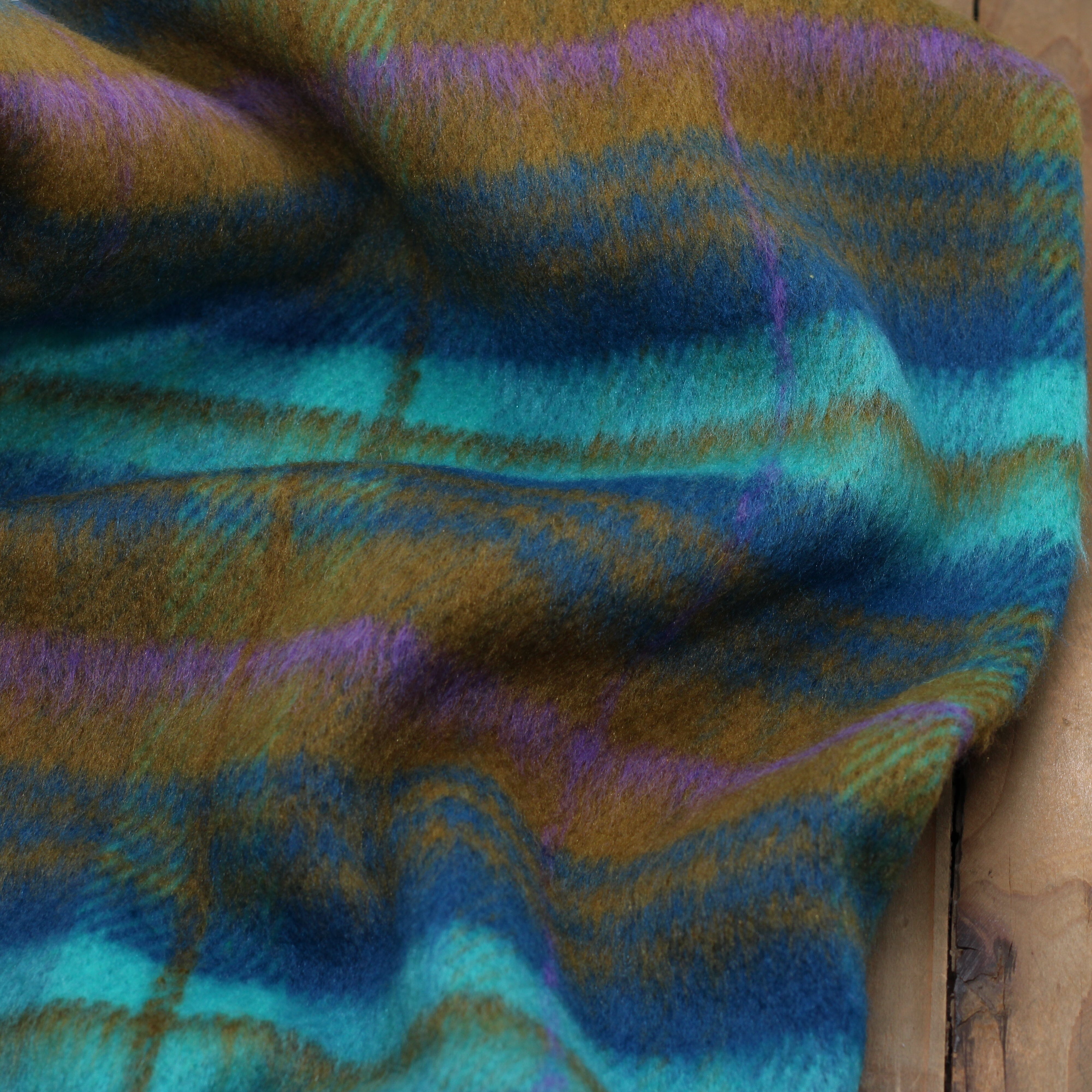 Tissu Laine Manteaux - Tartan turquoise (Vendu x10cm) Tissus Sélection Gaspard & Léonie | Gaspard et Léonie Tissus en ligne et Mercerie à Toulouse