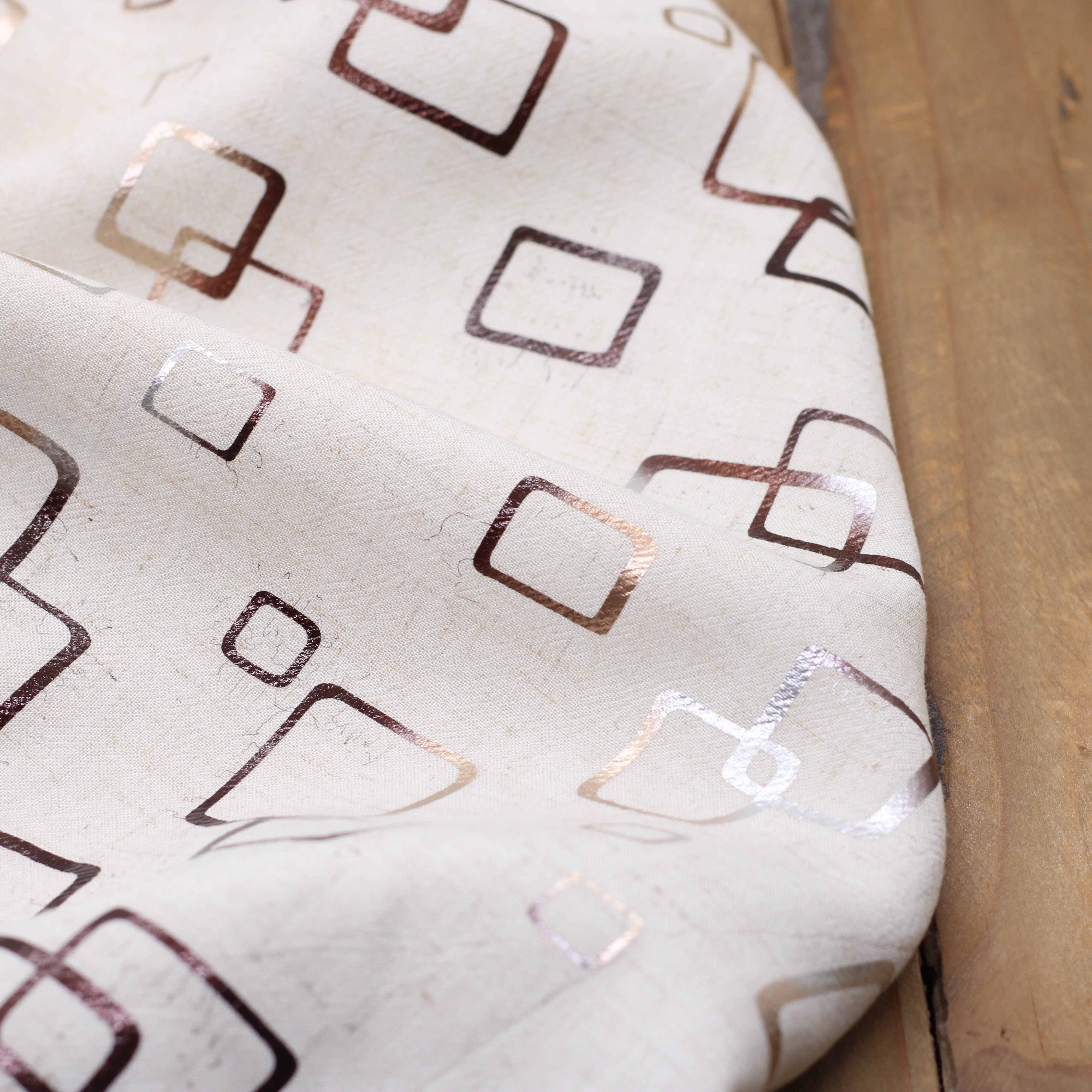 Tissu Lin Viscose - CUBS - Foil Ficelle (Vendu x10cm) Tissus Sélection Gaspard & Léonie | Gaspard et Léonie Tissus en ligne et Mercerie à Toulouse