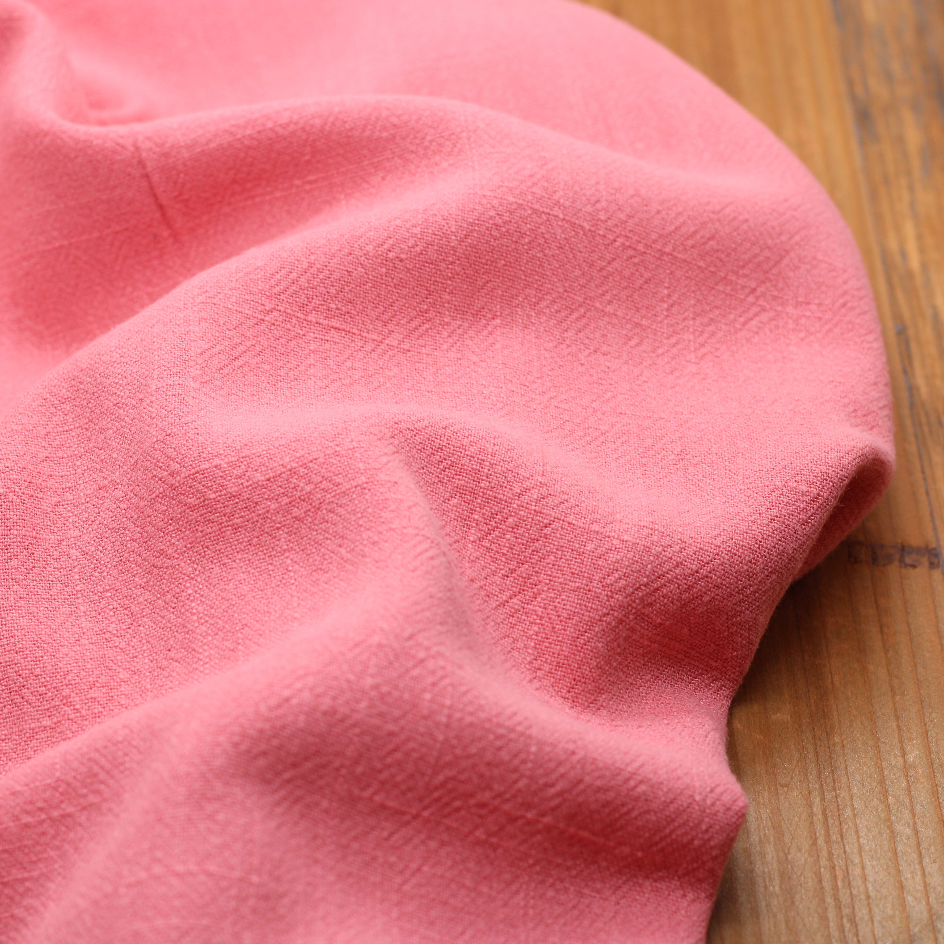 Tissu Lin Viscose Uni - Rose Corail (Vendu x10cm) Tissus Sélection Gaspard & Léonie | Gaspard et Léonie Tissus en ligne et Mercerie à Toulouse