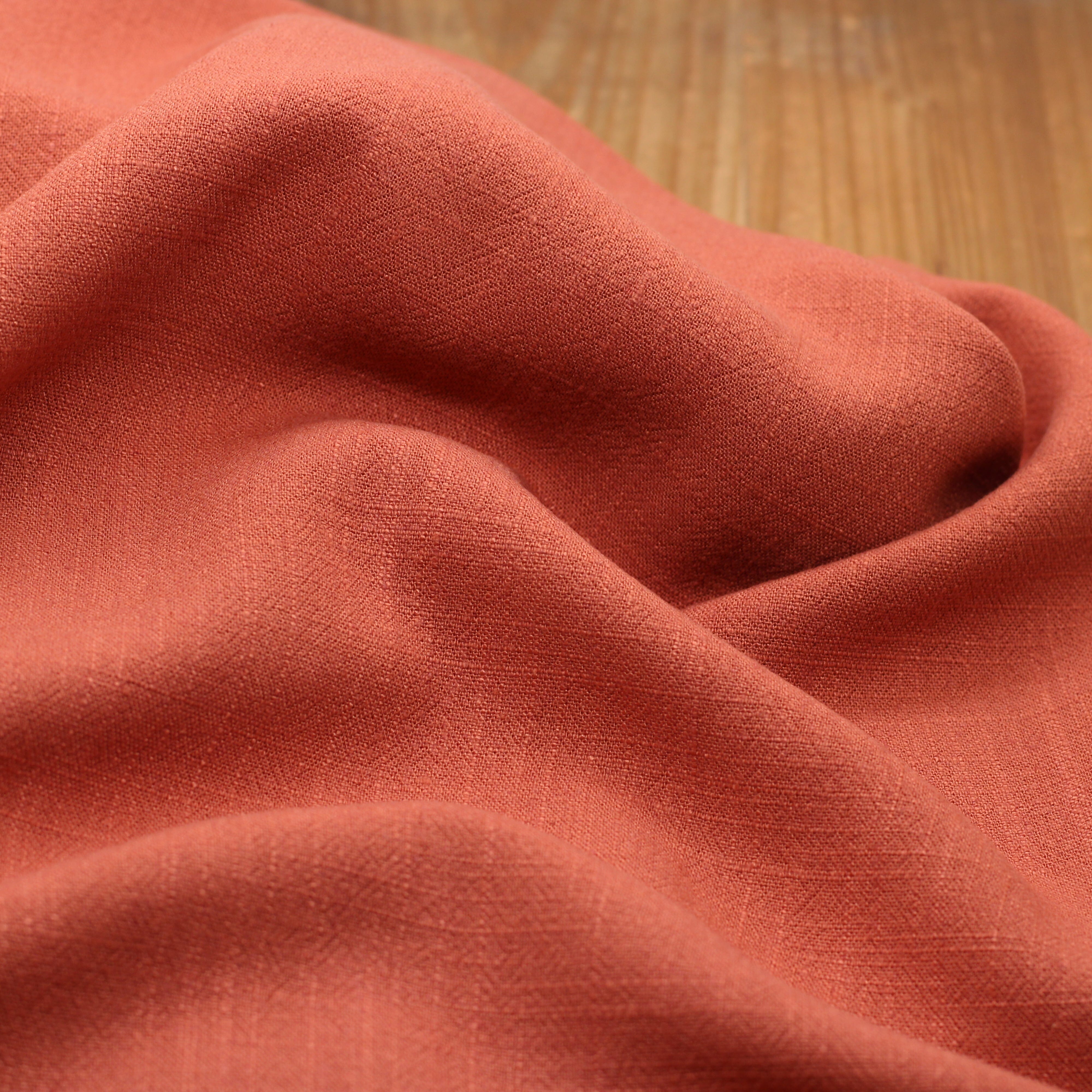 Tissu Lin Viscose Uni - Terracotta (Vendu x10cm) Tissus Sélection Gaspard & Léonie | Gaspard et Léonie Tissus en ligne et Mercerie à Toulouse
