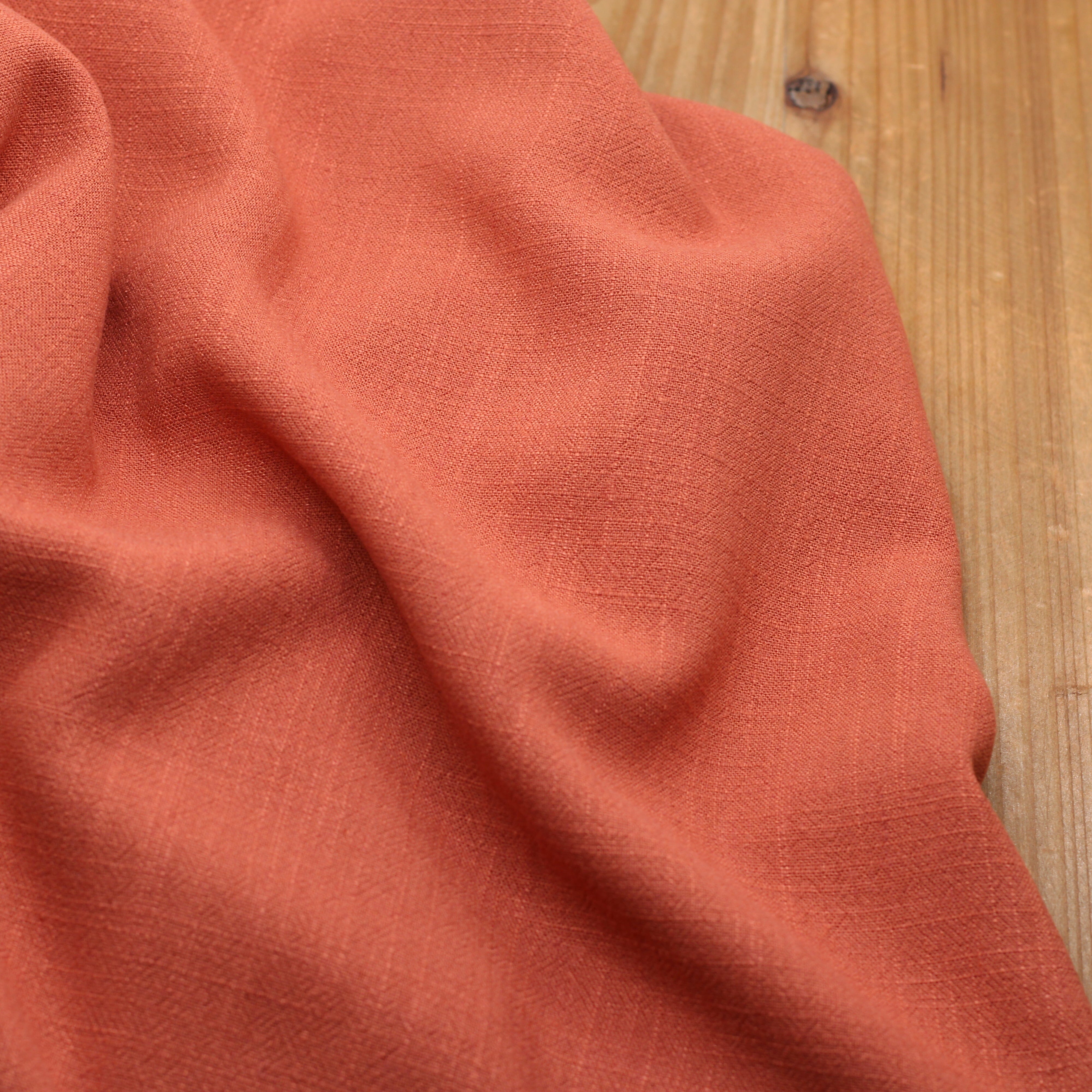 Tissu Lin Viscose Uni - Terracotta (Vendu x10cm) Tissus Sélection Gaspard & Léonie | Gaspard et Léonie Tissus en ligne et Mercerie à Toulouse