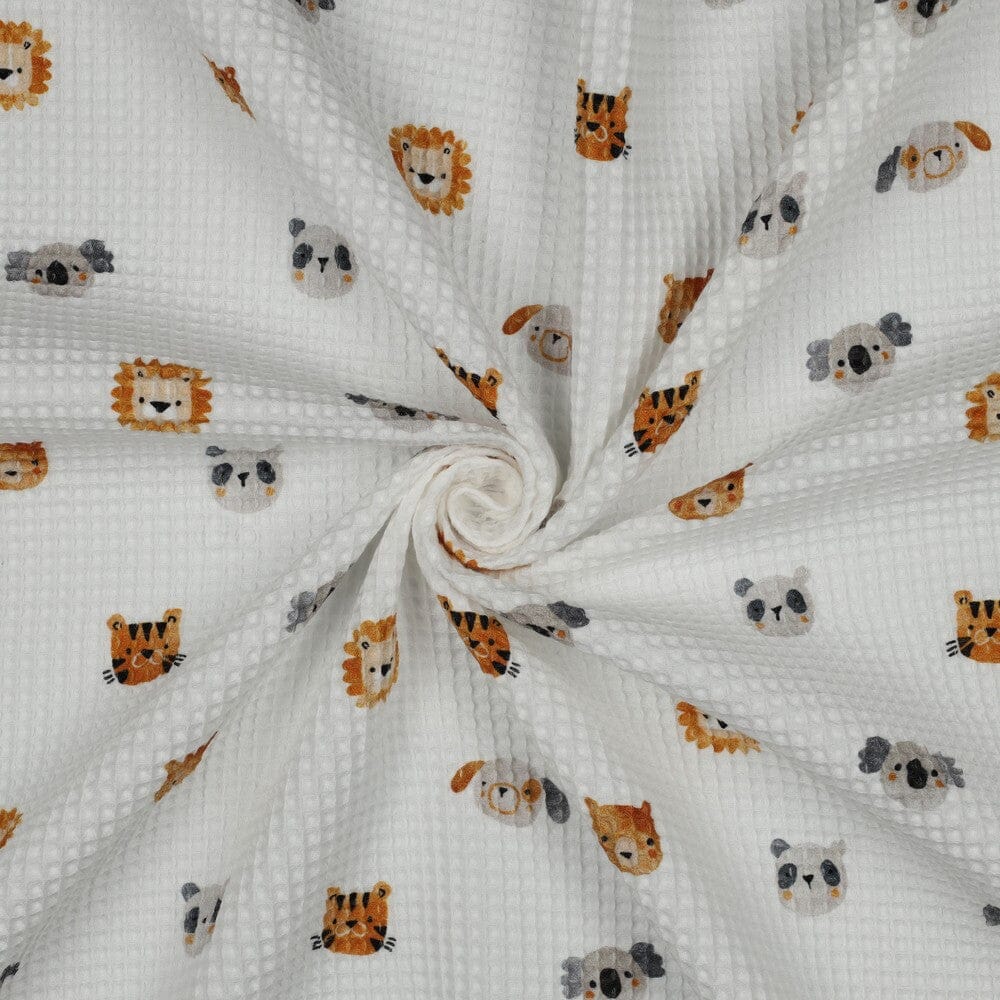 Tissu piqué de coton Nid d'abeille - ANIMAUX - Blanc (Vendu x10cm) Tissus POPPY Designed For You | Gaspard et Léonie Tissus en ligne et Mercerie à Toulouse