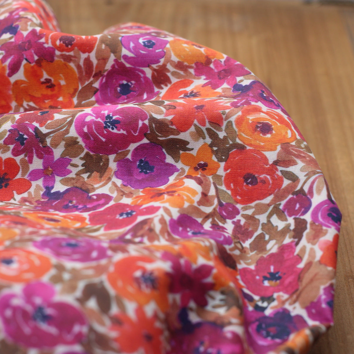 Tissu popeline de coton - FILENA -Rose/Orange (vendu x10cm) Tissus DOMOTEX | Gaspard et Léonie Tissus en ligne et Mercerie à Toulouse