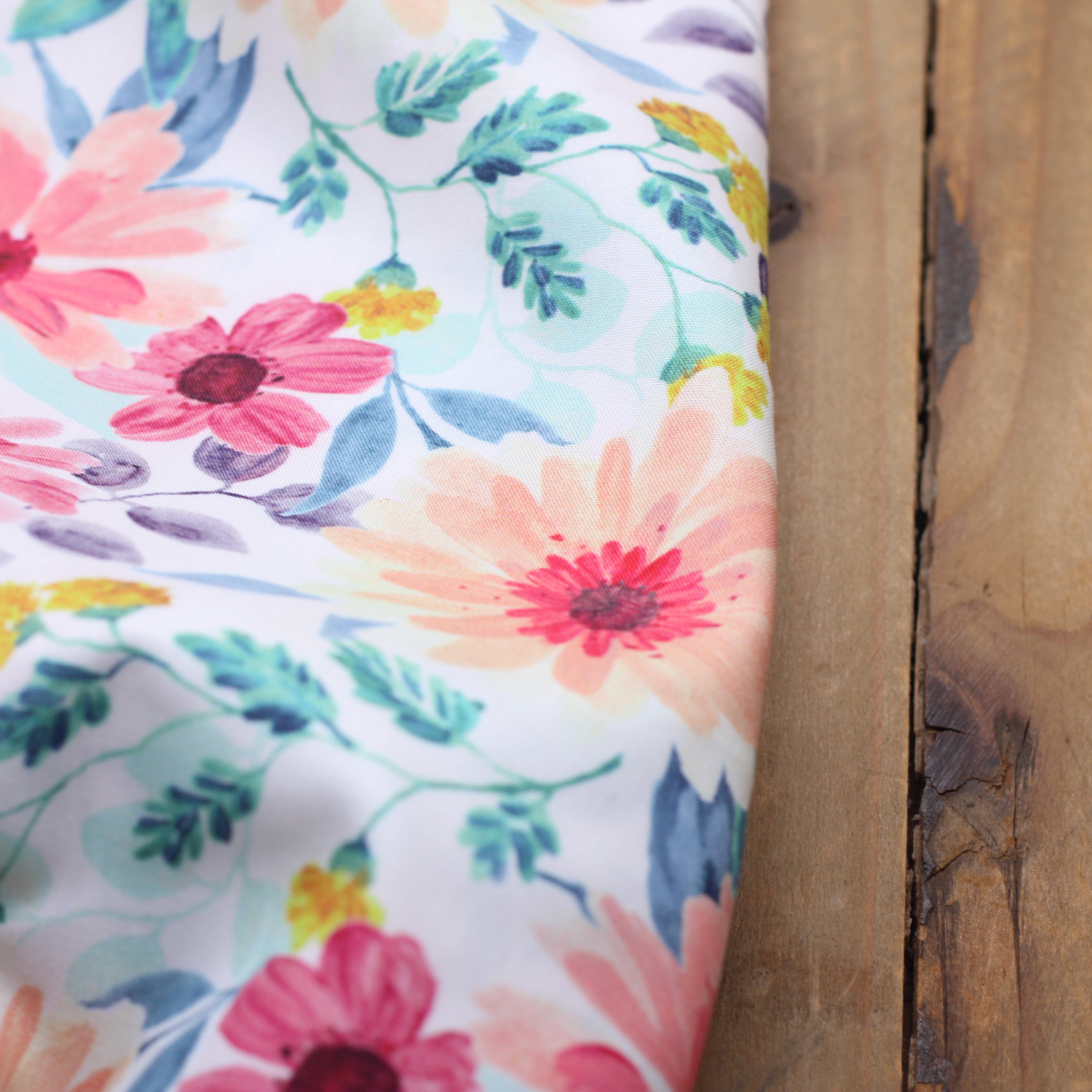 Tissu Popeline de coton- JULIETTE - Blanc (Vendu x10cm) Tissus POPPY Design For You | Gaspard et Léonie Tissus en ligne et Mercerie à Toulouse