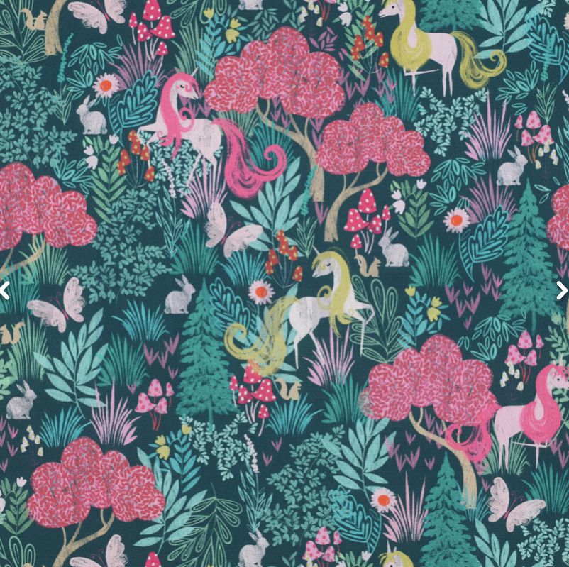 Tissu Popeline de coton - Licorne - Vert (Vendu x10cm) Tissus POPPY Design For You | Gaspard et Léonie Tissus en ligne et Mercerie à Toulouse