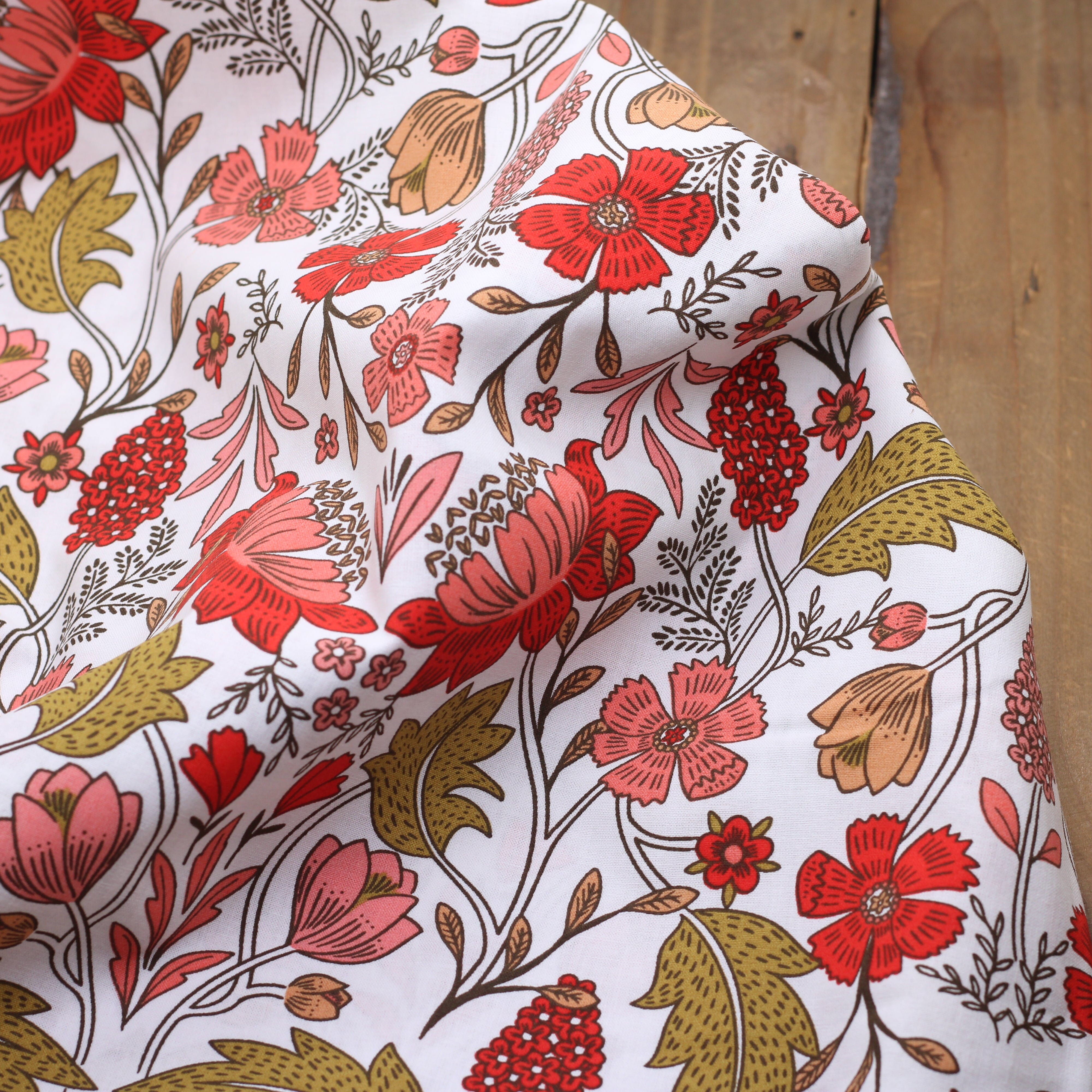 Tissu popeline de coton - LIZUL - Blanc (vendu x10cm) Tissus DOMOTEX | Gaspard et Léonie Tissus en ligne et Mercerie à Toulouse