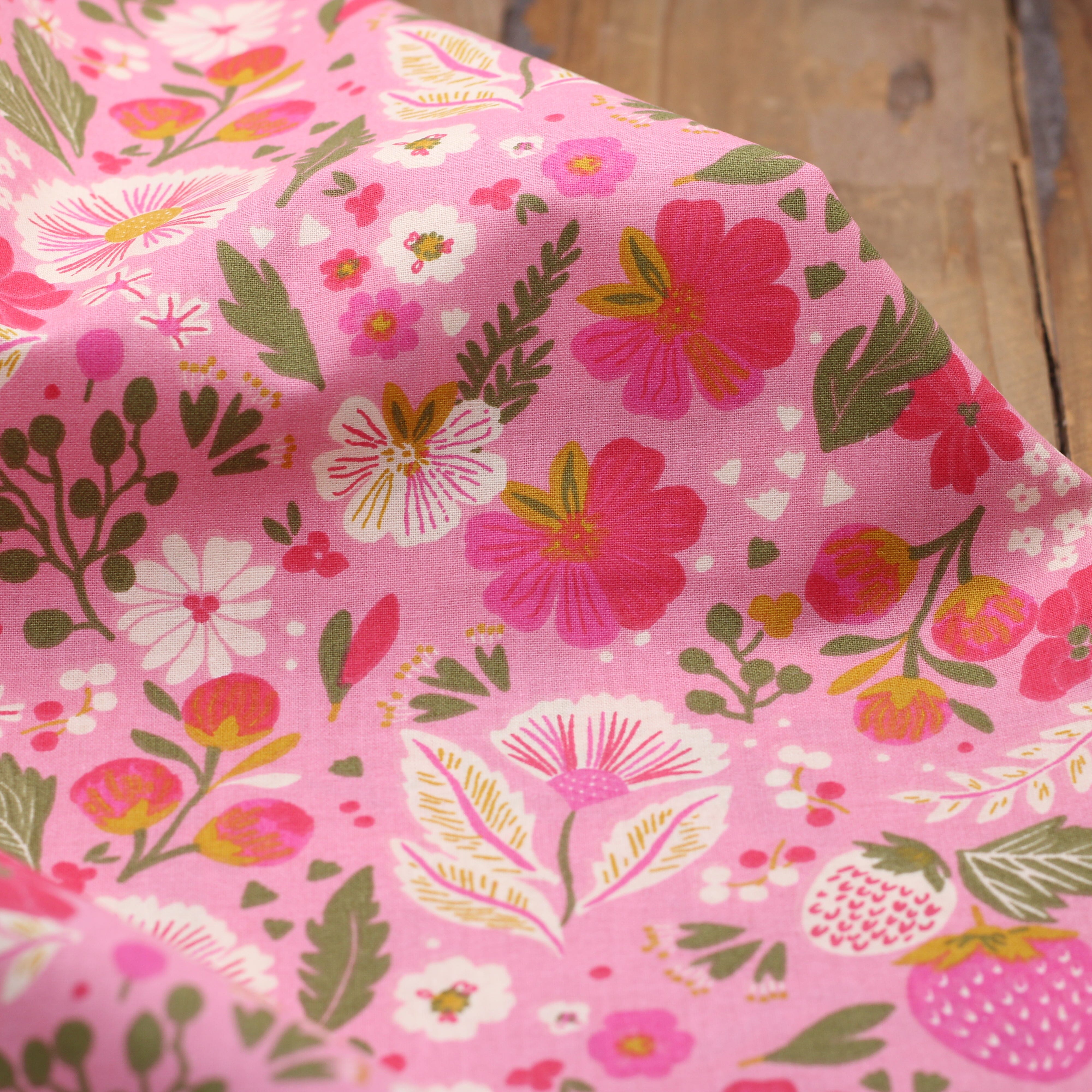 Tissu popeline de coton - OSTAC - Rose (vendu x10cm) Tissus DOMOTEX | Gaspard et Léonie Tissus en ligne et Mercerie à Toulouse