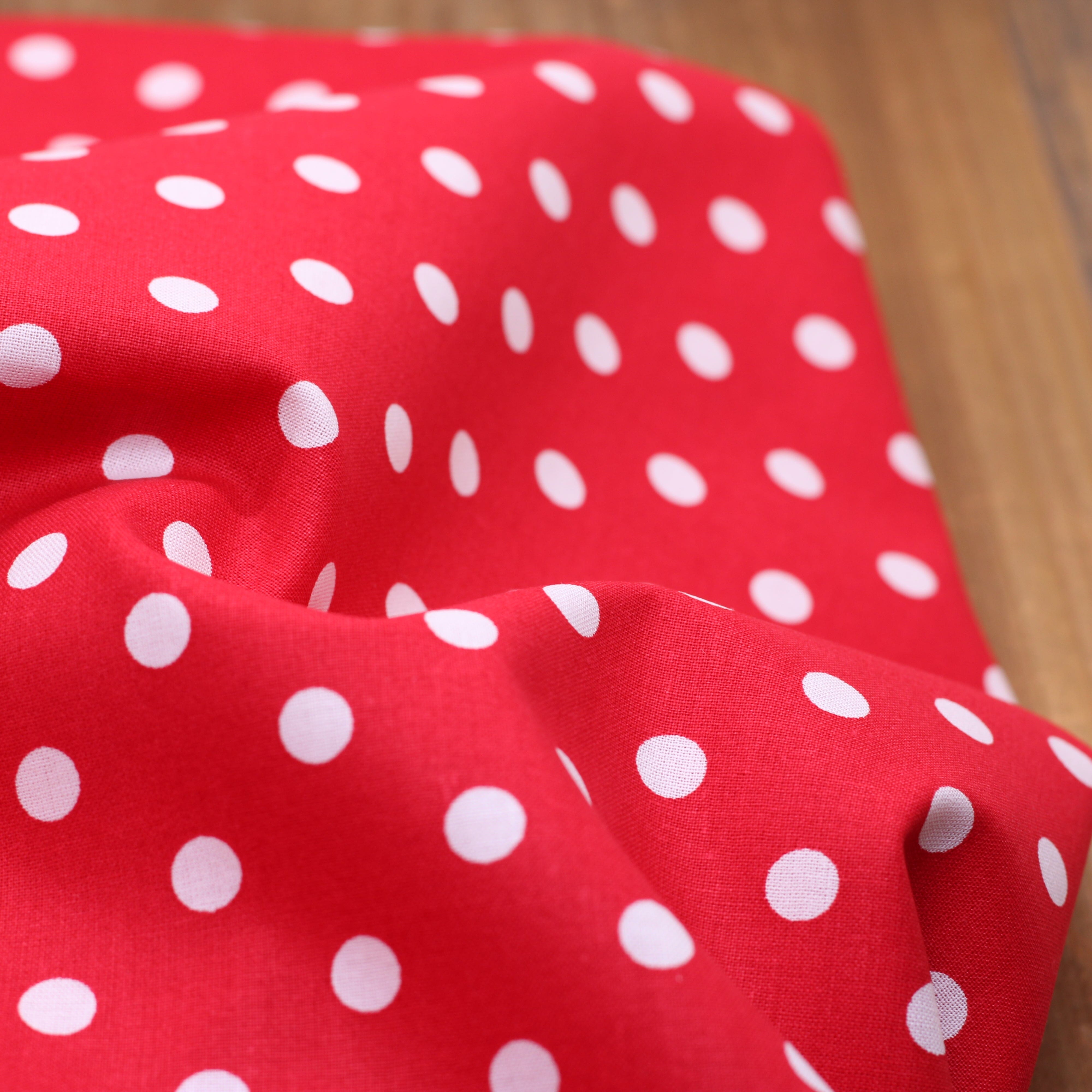 Tissu popeline de coton- POIS - Rouge (Vendu x10cm) Tissus POPPY Designed For You | Gaspard et Léonie Tissus en ligne et Mercerie à Toulouse