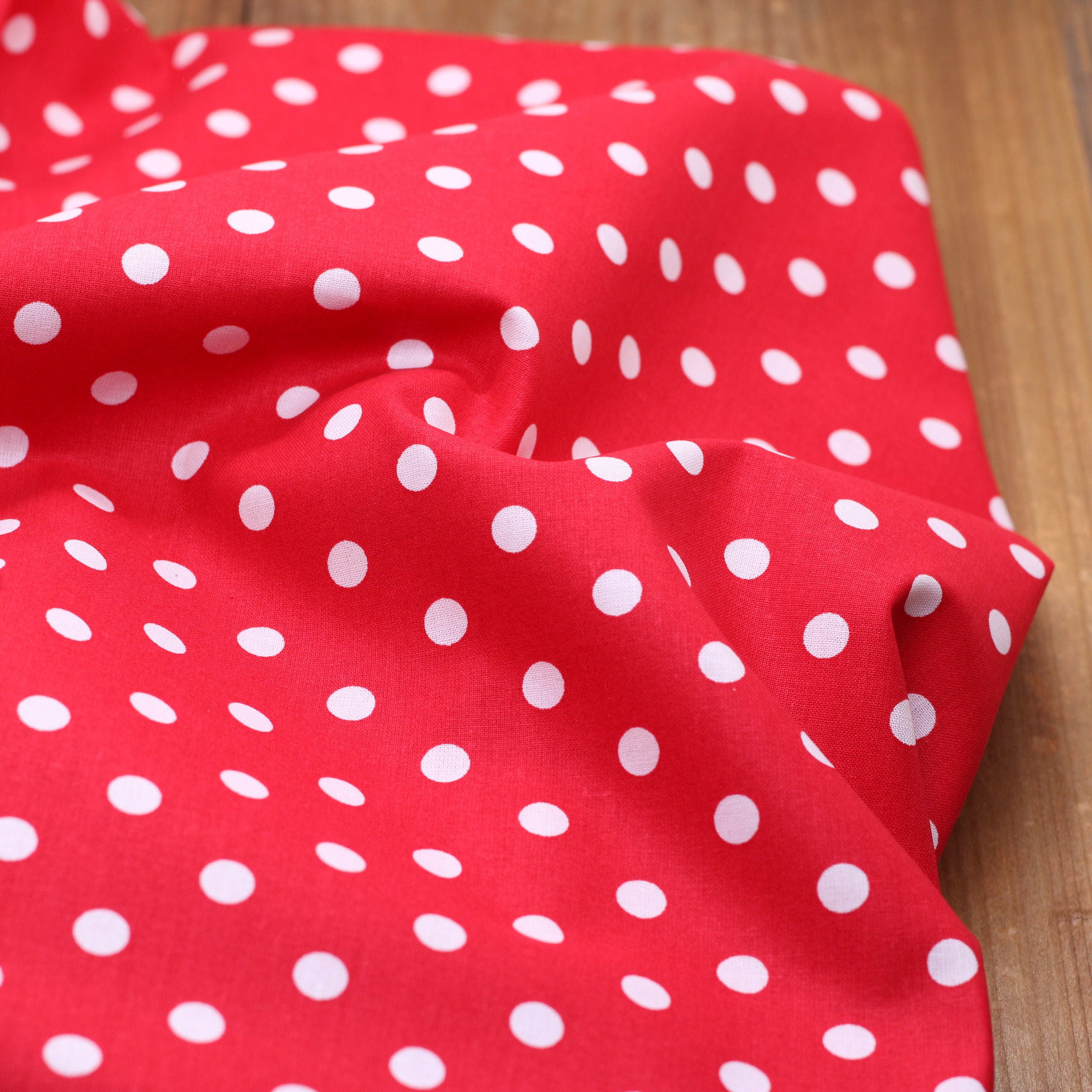 Tissu popeline de coton- POIS - Rouge (Vendu x10cm) Tissus POPPY Designed For You | Gaspard et Léonie Tissus en ligne et Mercerie à Toulouse