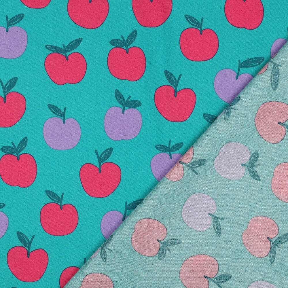 Tissu Popeline de coton - Pommes - Pétrole (Vendu x10cm) Tissus POPPY Design For You | Gaspard et Léonie Tissus en ligne et Mercerie à Toulouse