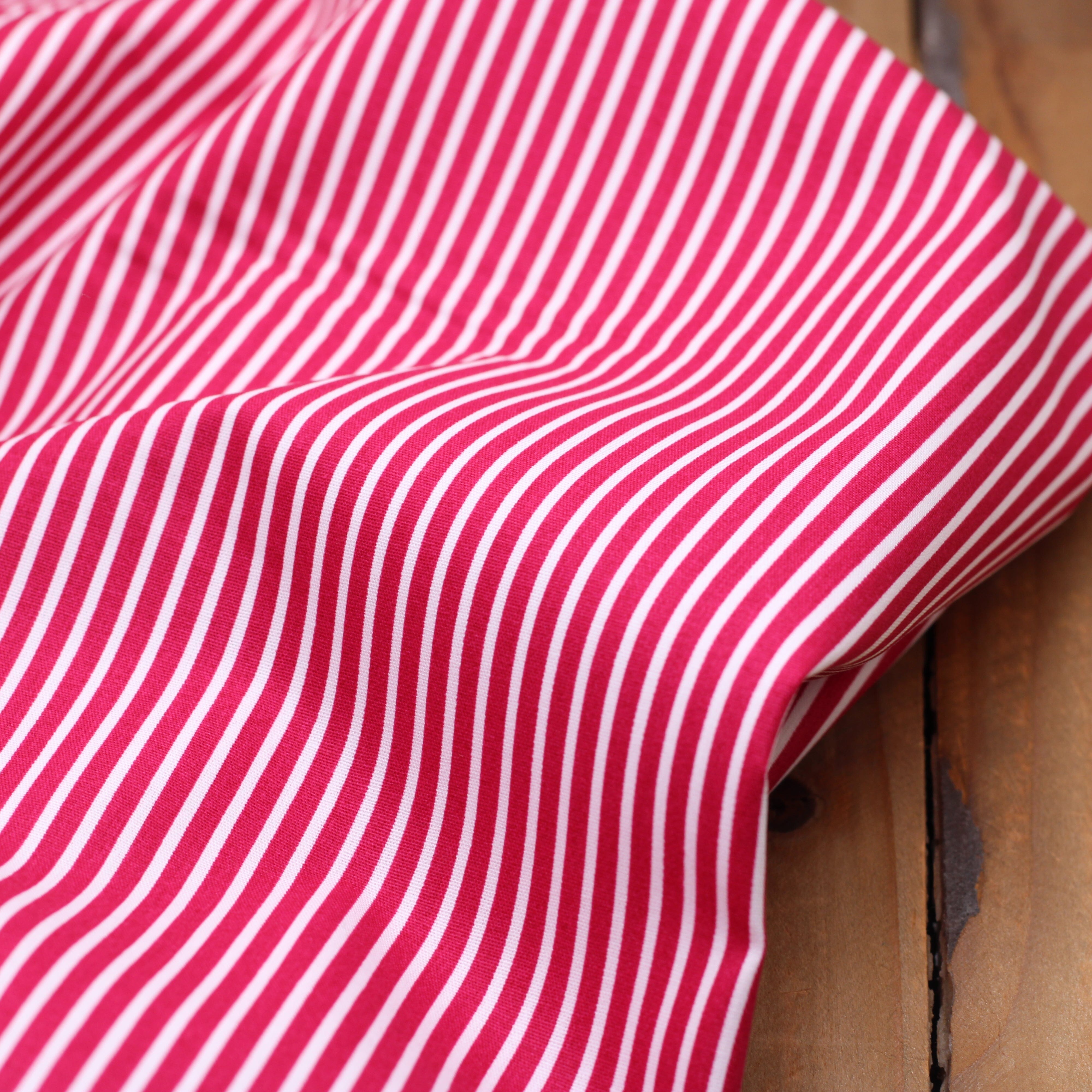 Tissu popeline de coton RAYURES - Rouge (Vendu x10cm) Tissus Sélection Gaspard & Léonie | Gaspard et Léonie Tissus en ligne et Mercerie à Toulouse