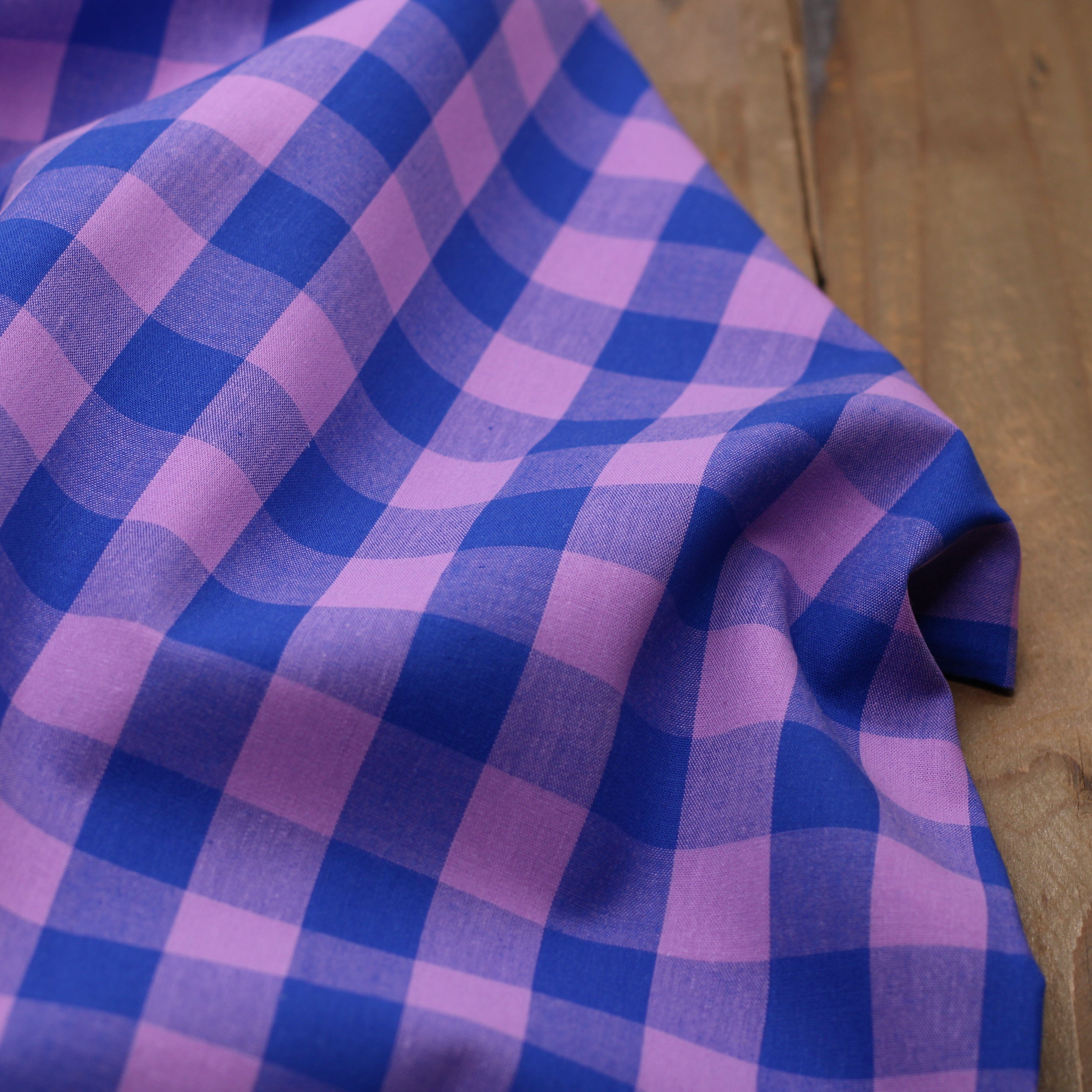 Tissu popeline de coton VICHY - Bleu / Lavande (Vendu x10cm) Tissus Sélection Gaspard & Léonie | Gaspard et Léonie Tissus en ligne et Mercerie à Toulouse