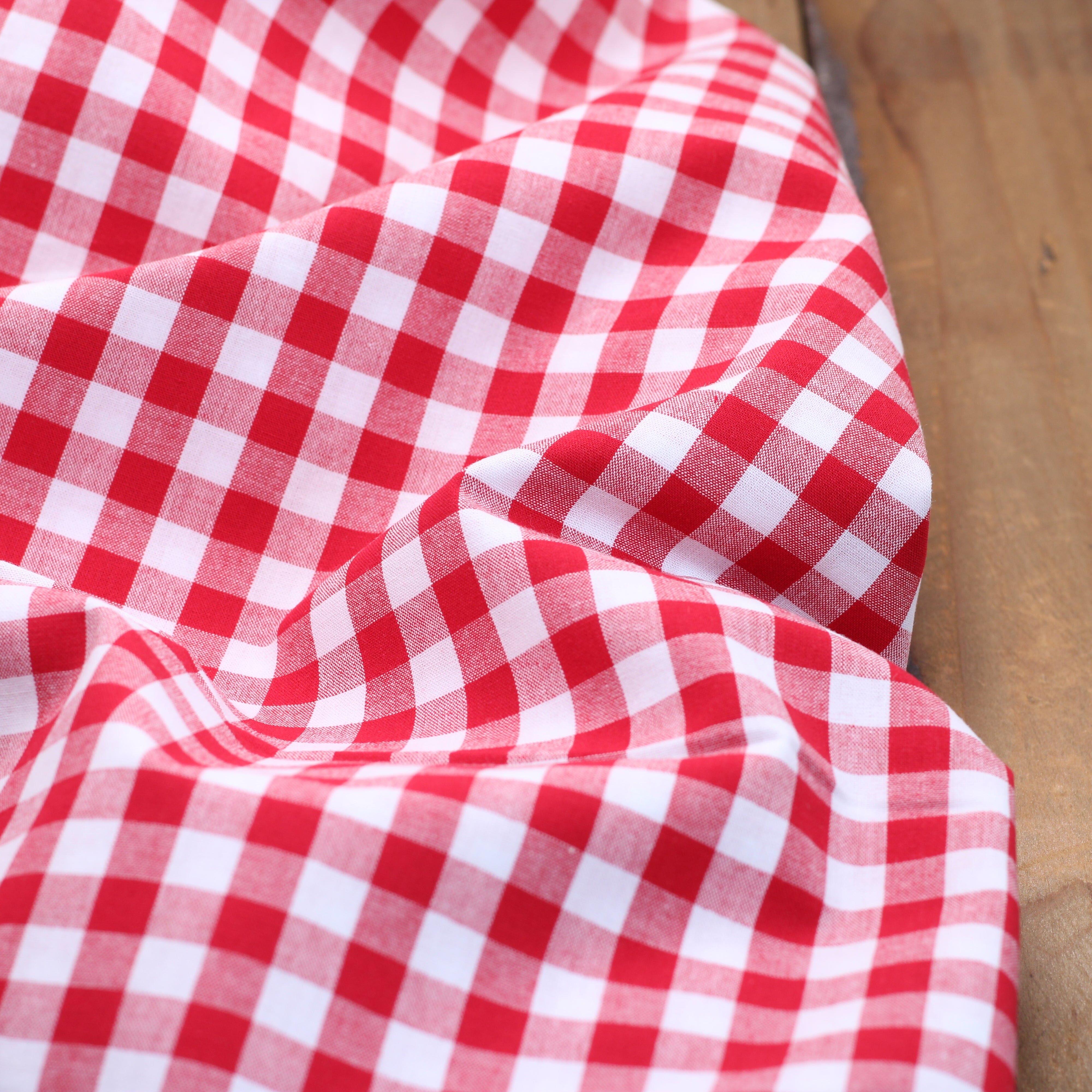 Tissu popeline de coton VICHY - Rouge (Vendu x10cm) Tissus Sélection Gaspard & Léonie | Gaspard et Léonie Tissus en ligne et Mercerie à Toulouse