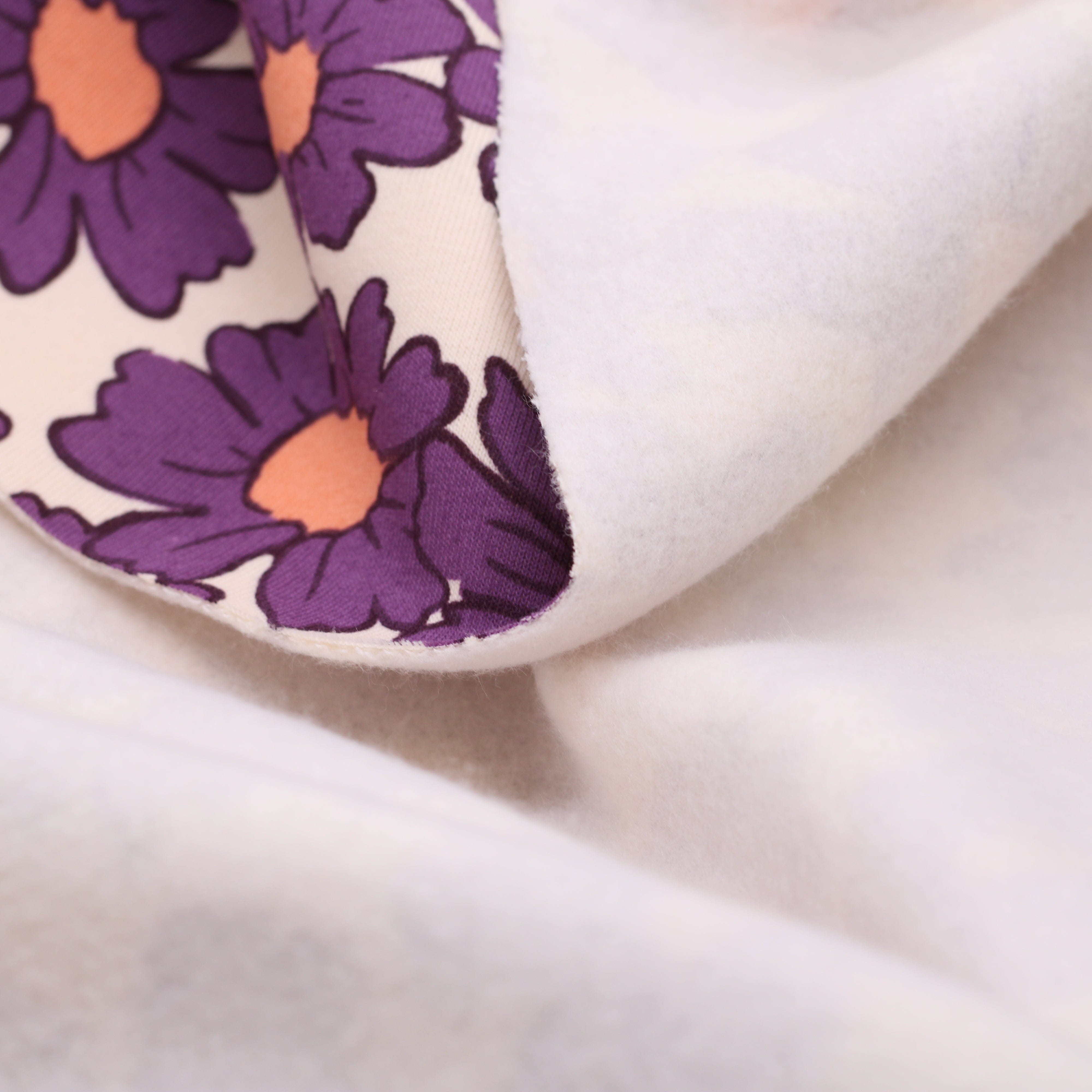 Tissu Sweat Jogging- BIG FLOWERS - Violet - Poppy Designed for You (Vendu x10cm) Tissus POPPY Designed For You | Gaspard et Léonie Tissus en ligne et Mercerie à Toulouse