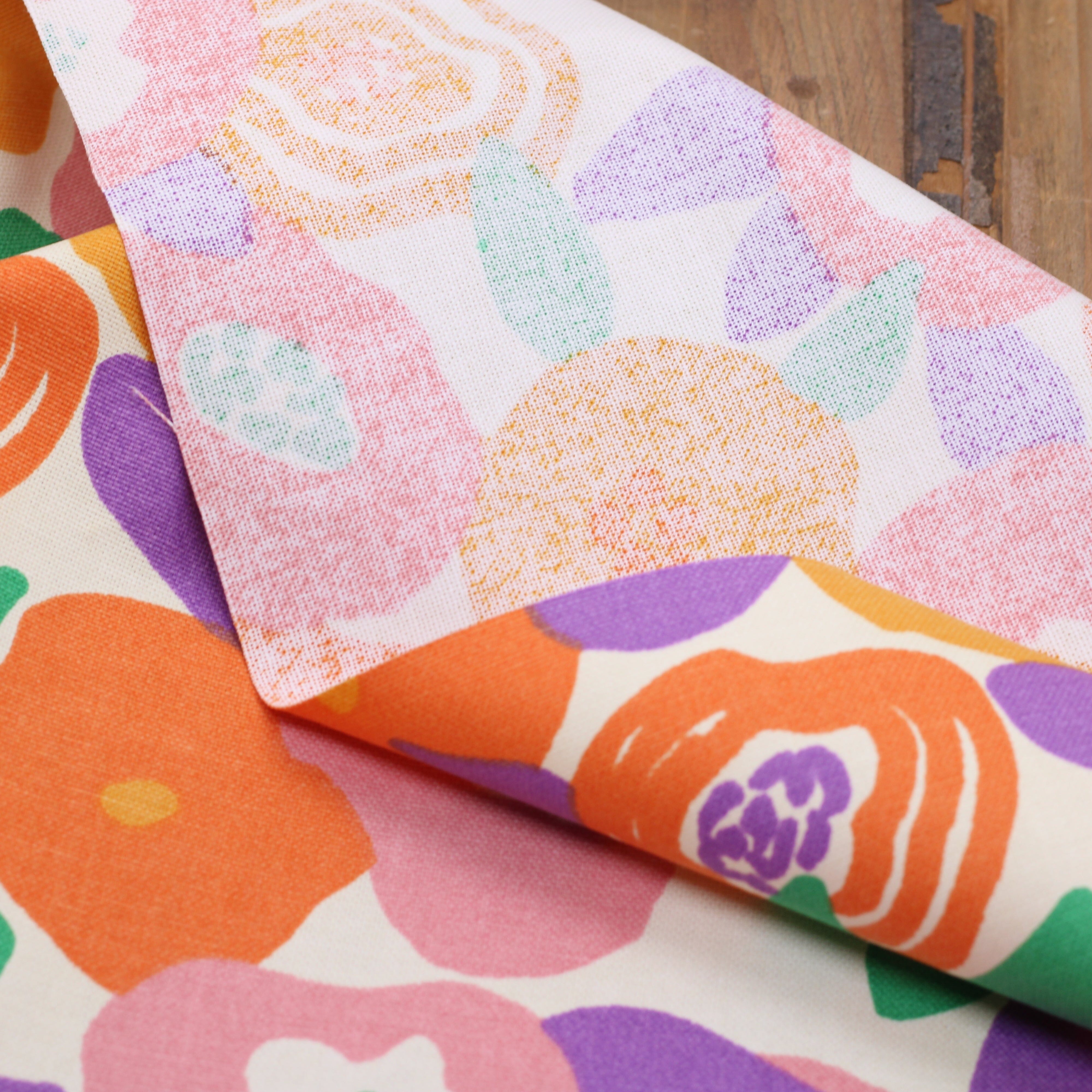 Tissu toile de coton demi Natté de coton -VIVIANE Rose/Jaune (Vendu x10cm) Tissus DOMOTEX | Gaspard et Léonie Tissus en ligne et Mercerie à Toulouse