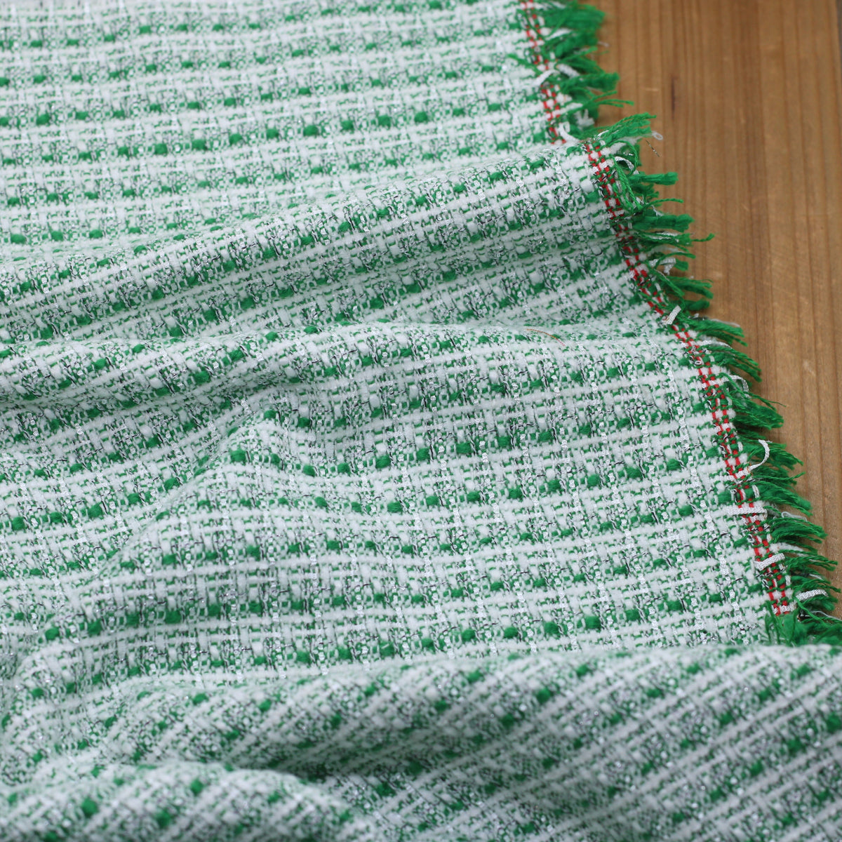 Tissu Tweed - ESMERALDA - Vert/Argent (Vendu x10cm) Tissus Sélection Gaspard & Léonie | Gaspard et Léonie Tissus en ligne et Mercerie à Toulouse