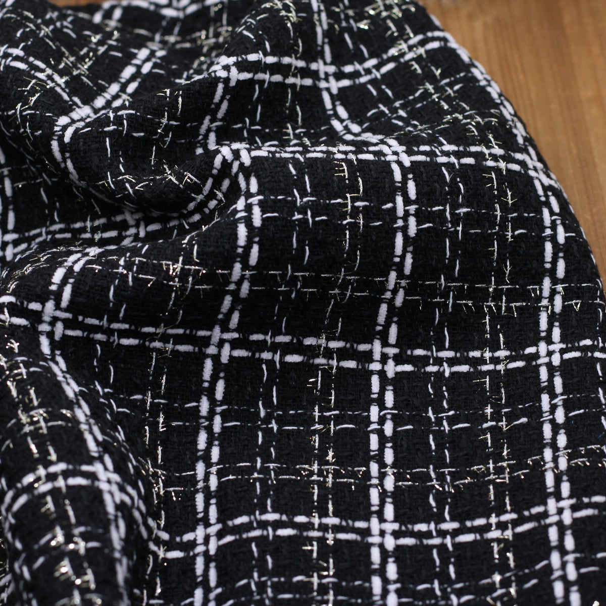Tissu Tweed tartan - JANY - Noir/Doré (Vendu x10cm) Tissus Sélection Gaspard & Léonie | Gaspard et Léonie Tissus en ligne et Mercerie à Toulouse