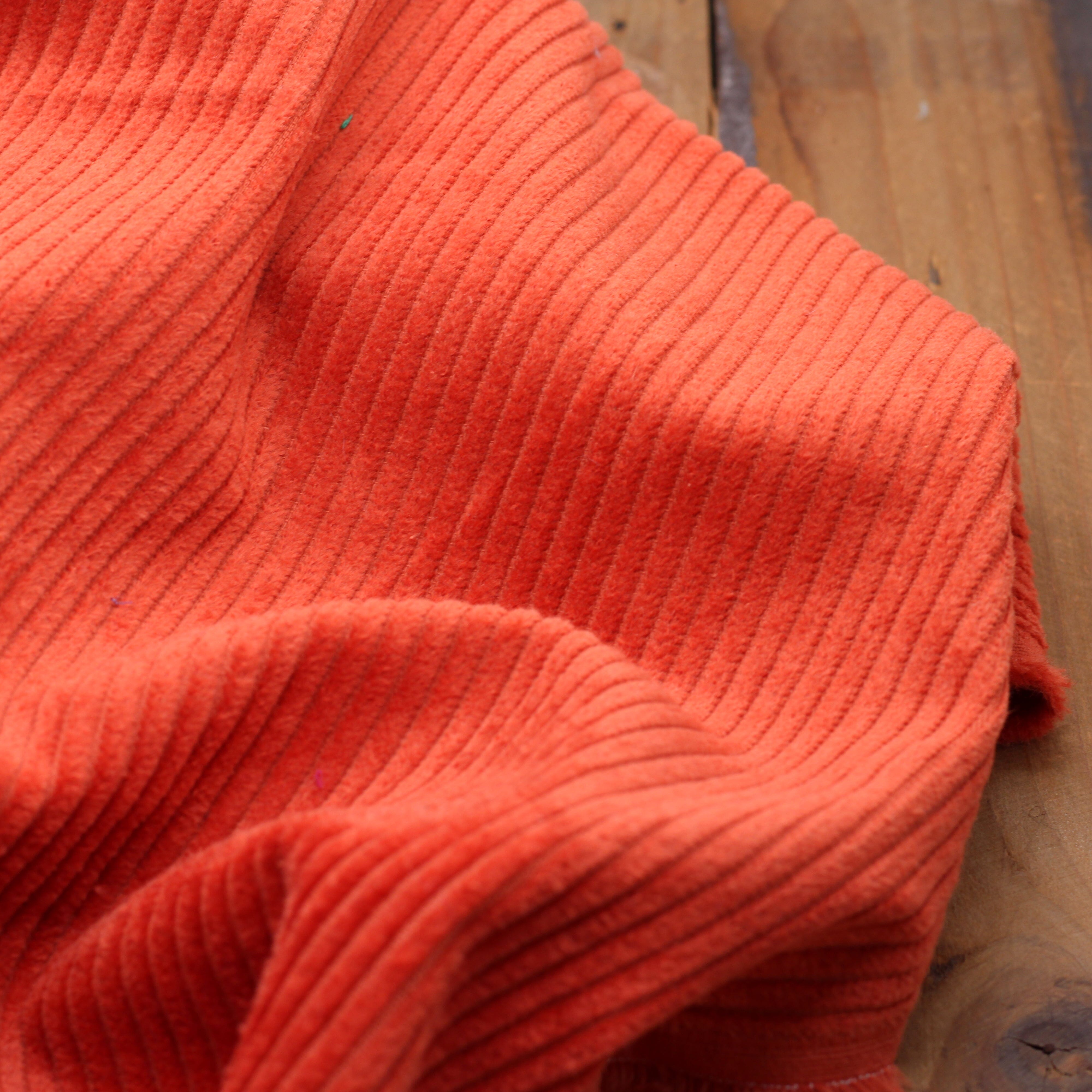 Tissu Velours Grosses côtes - Orange (vendu x10cm) Tissus Sélection Gaspard & Léonie | Gaspard et Léonie Tissus en ligne et Mercerie à Toulouse