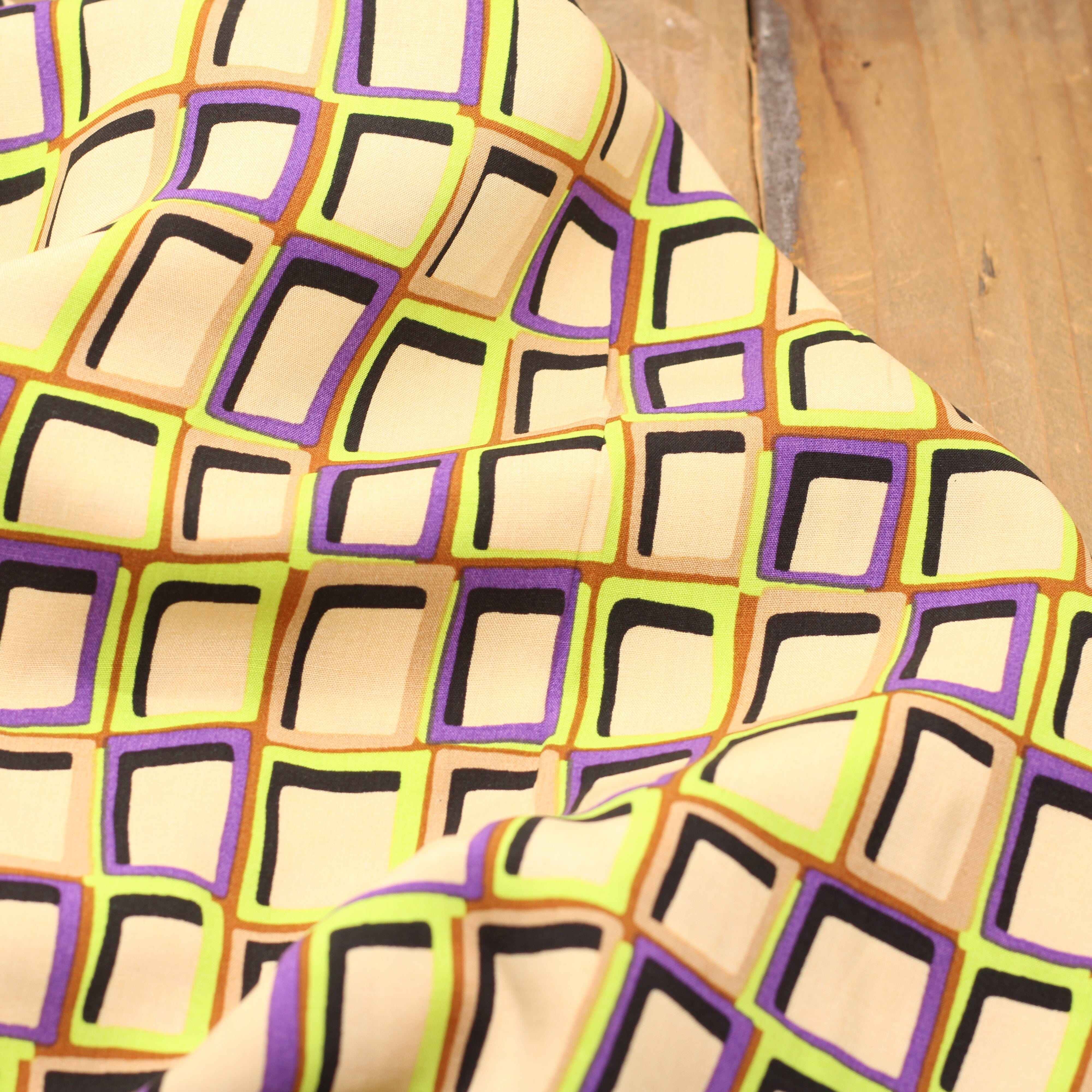 Tissu Viscose - MODERN BLOCS - Beige (Vendu x10cm) Tissus Sélection Gaspard & Léonie | Gaspard et Léonie Tissus en ligne et Mercerie à Toulouse