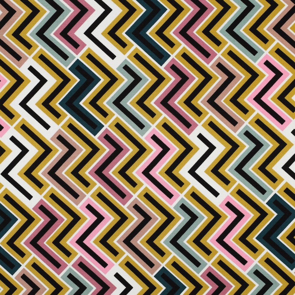 Tissu Viscose Stretch - GEOMETRIC ROZELA - Moutarde (Vendu x10cm) Tissus Sélection Gaspard & Léonie | Gaspard et Léonie Tissus en ligne et Mercerie à Toulouse