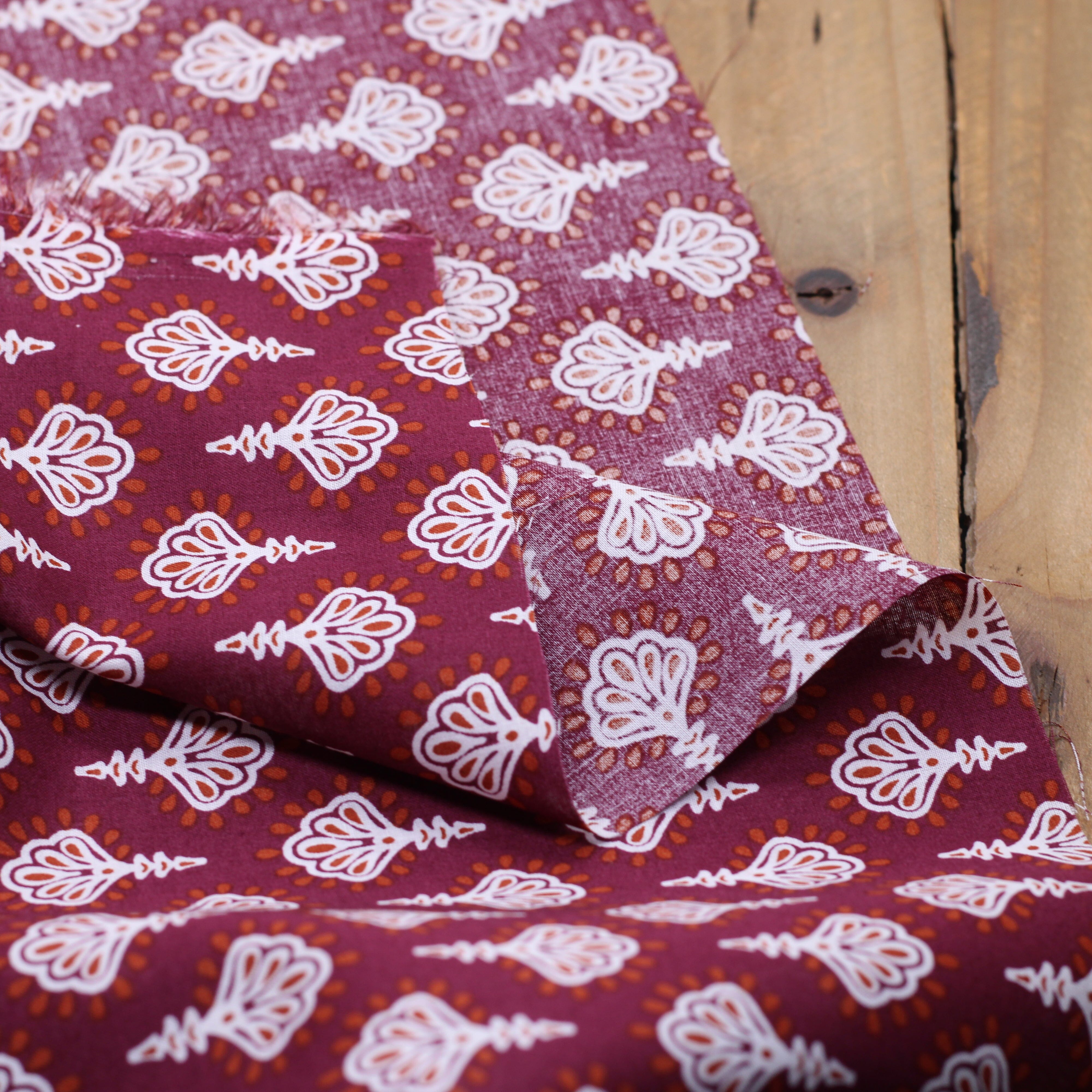 Tissu Voile de coton - SYMBOL ABSTRACT-Bordeaux (Vendu x10cm) Tissus Sélection Gaspard & Léonie | Gaspard et Léonie Tissus en ligne et Mercerie à Toulouse