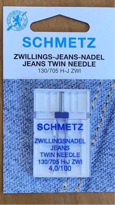 Aiguille double JEANS pour machine à coudre 4 N°100 Mercerie SCHMETZ | Gaspard et Léonie Tissus en ligne et Mercerie à Toulouse