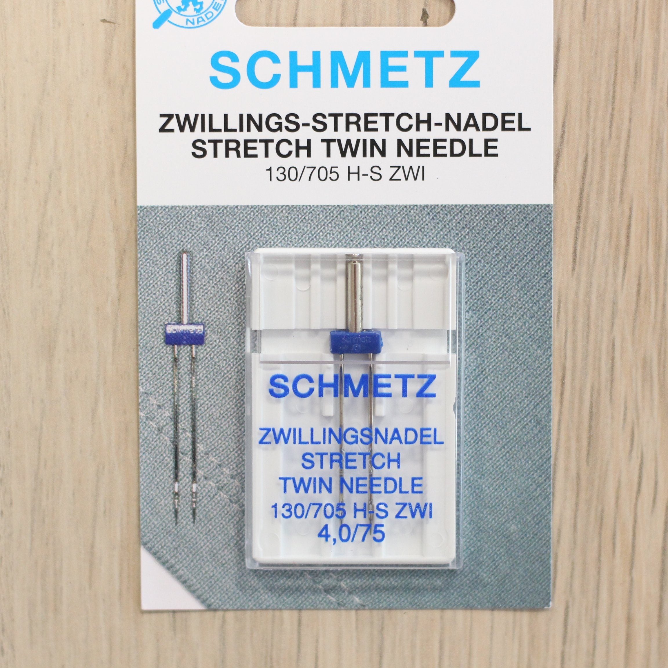 Aiguille double STRETCH pour machine à coudre 4 N°75 Mercerie SCHMETZ | Gaspard et Léonie Tissus Mercerie Toulouse