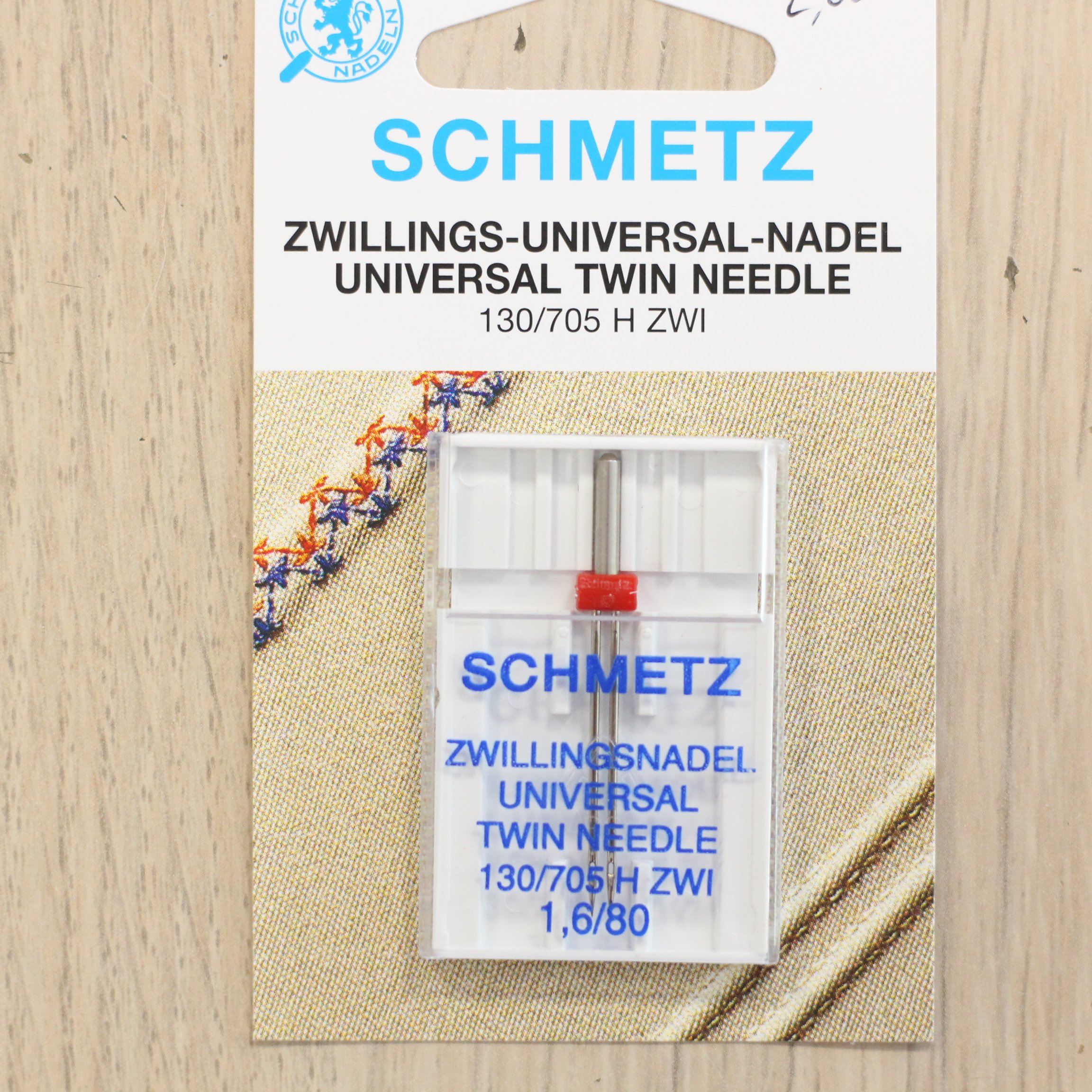 Aiguille double UNIVERSELLE pour machine à coudre 1,6 N°80 Mercerie SCHMETZ | Gaspard et Léonie Tissus Mercerie Toulouse