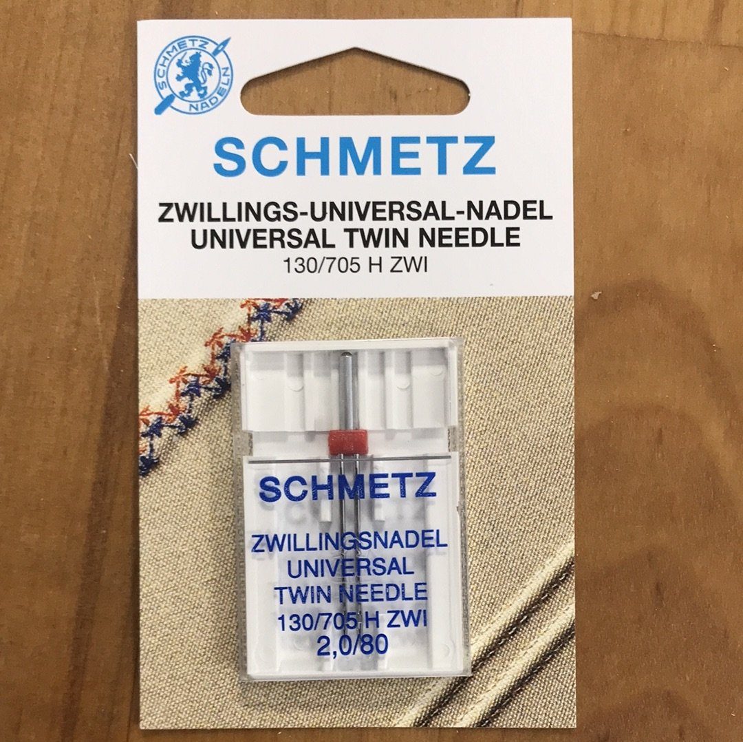 Aiguille double UNIVERSELLE pour machine à coudre 2 N°80 Mercerie SCHMETZ | Gaspard et Léonie Tissus Mercerie Toulouse