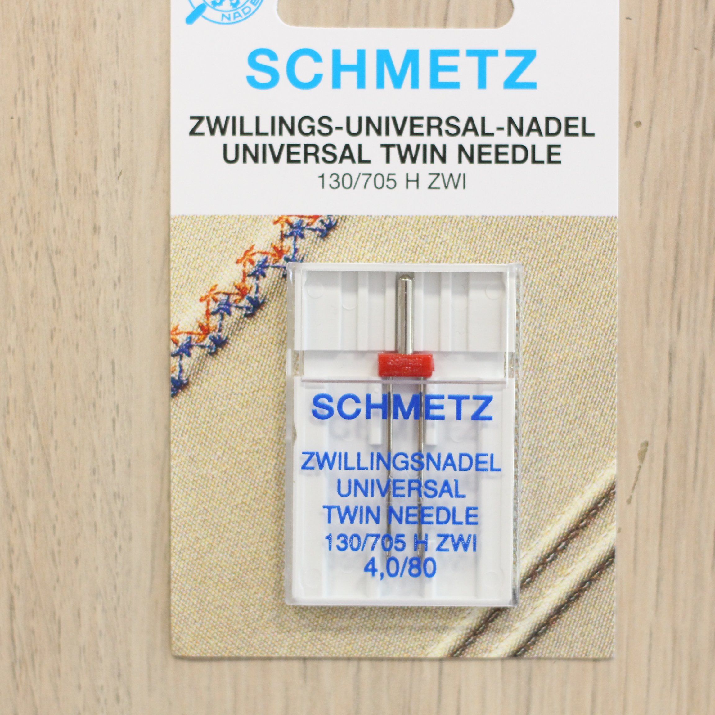 Aiguille double UNIVERSELLE pour machine à coudre 4 N°80 Mercerie SCHMETZ | Gaspard et Léonie Tissus Mercerie Toulouse