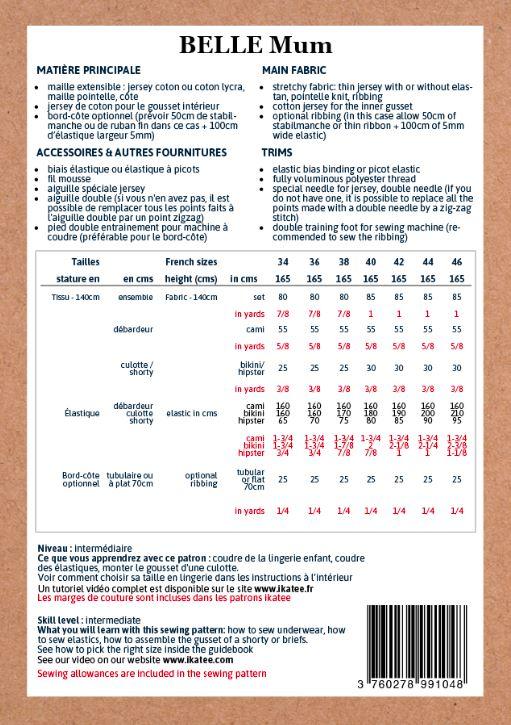 BELLE Mum Sous-vêtements patron de couture pochette - L'atelier de Gaspard et Léonie
