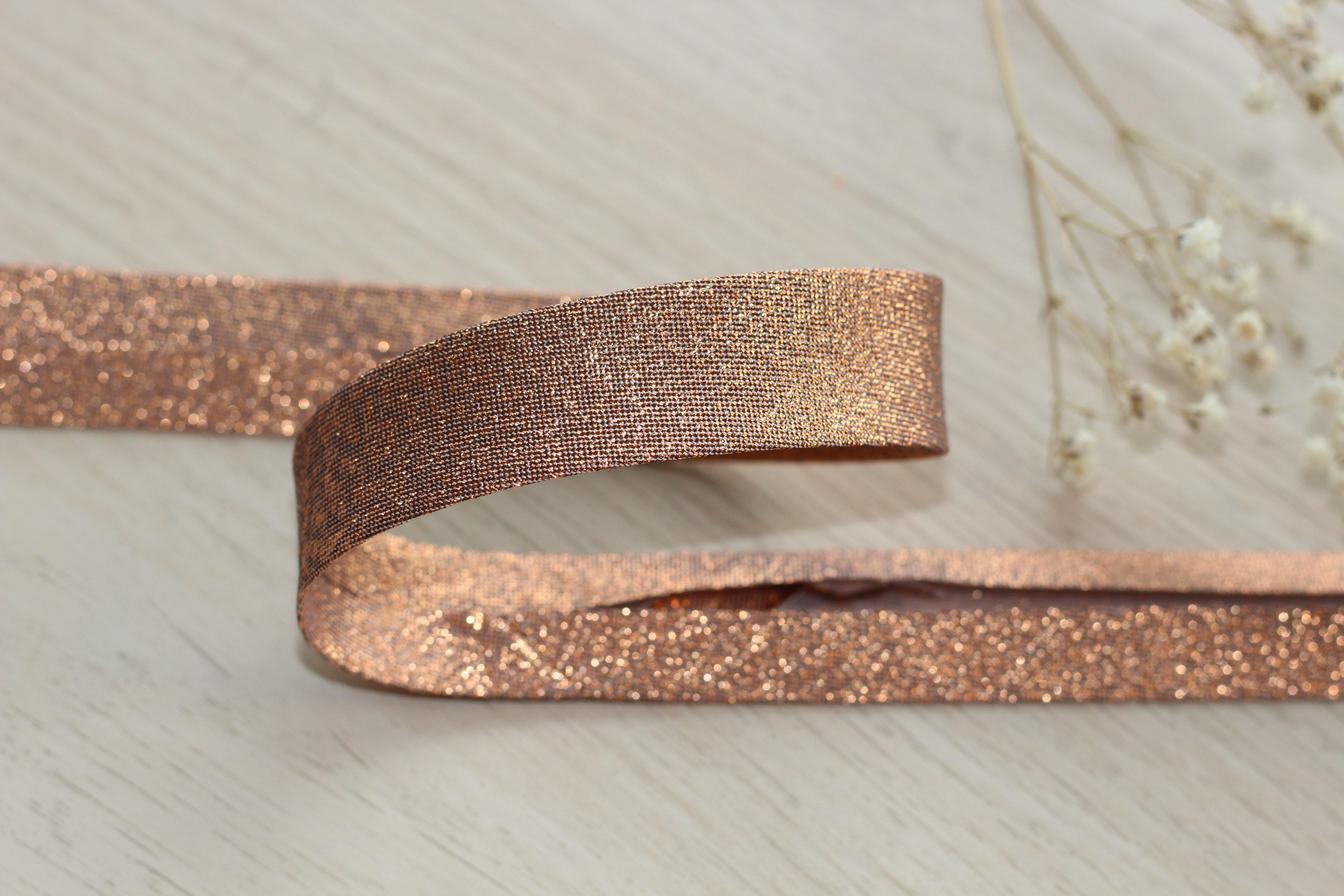 Biais Lamé cuivré 20mm Col:046 - L'atelier de Gaspard et Léonie