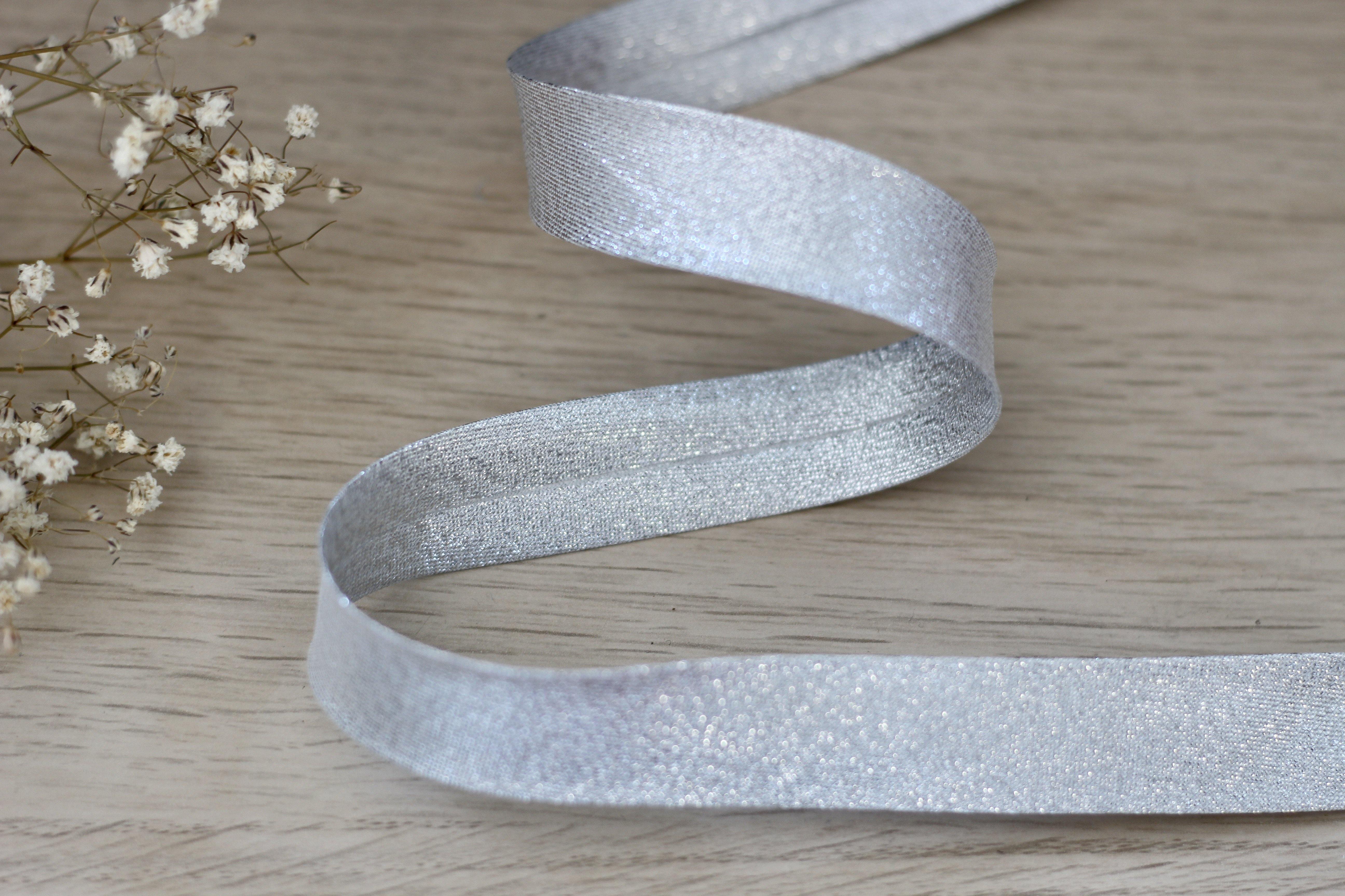 Biais Lurex argenté 20mm Col:402 - L'atelier de Gaspard et Léonie