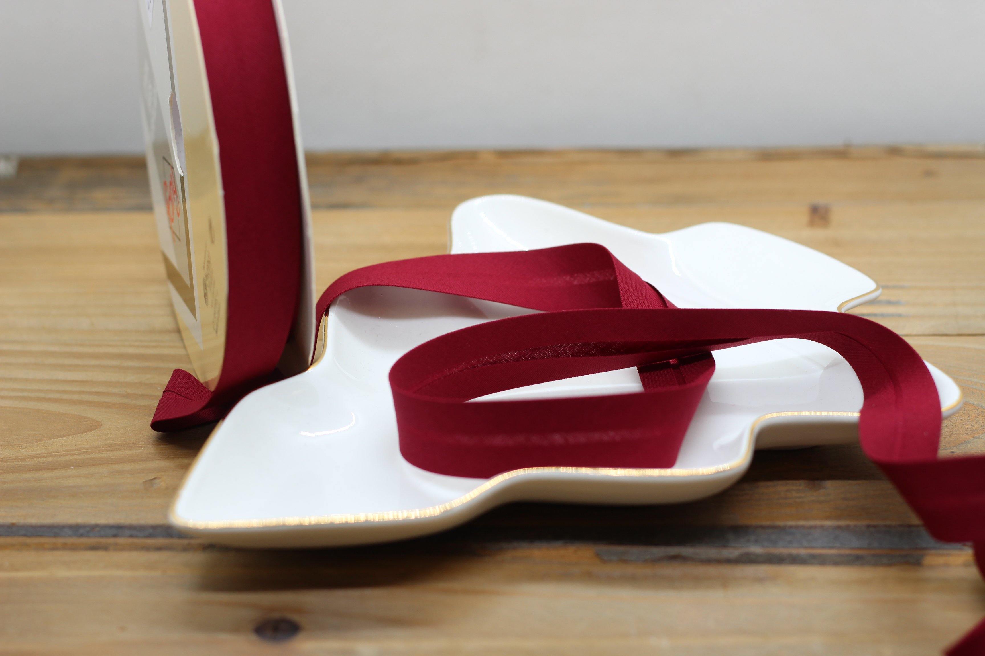 Biais Stretch bordeaux 18mm Col:48 (Vendu x10cm) - L'atelier de Gaspard et Léonie