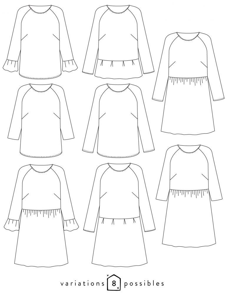 Blouse ou robe femme STOCKHOLM Patron de couture pochette - L'atelier de Gaspard et Léonie