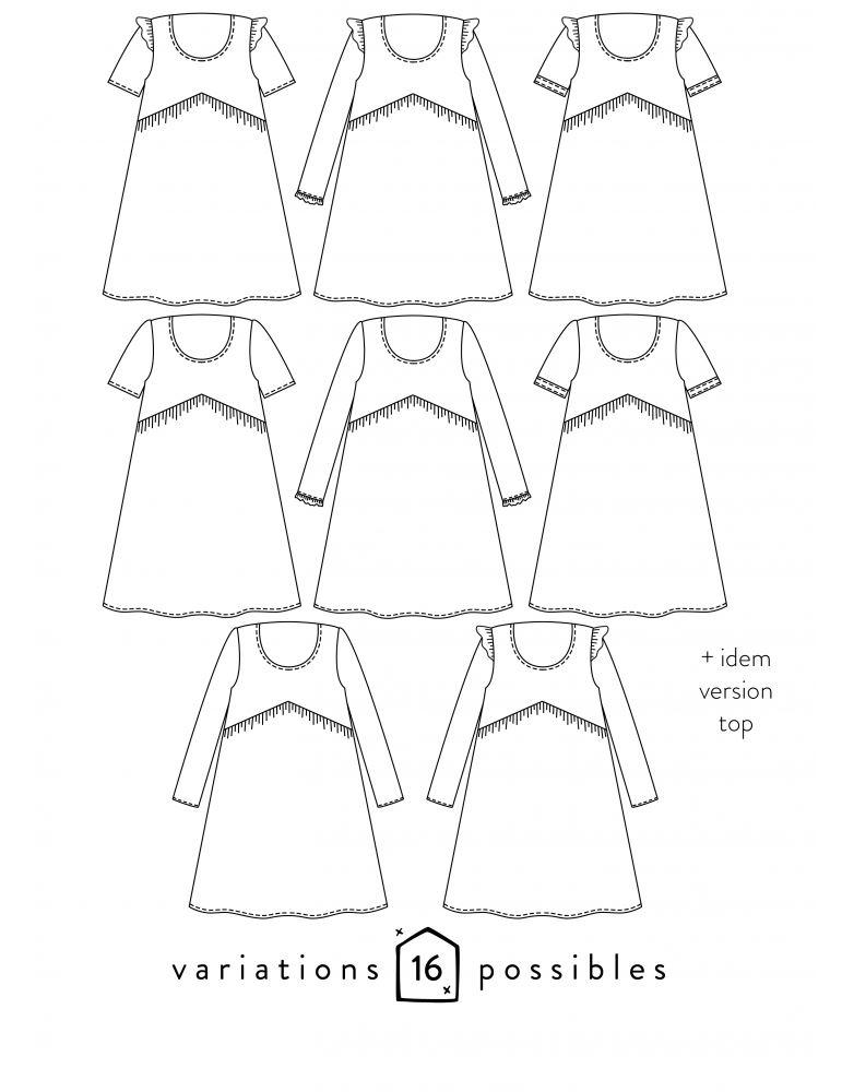 Blouse ou Robe femme VIREVOLTE Patron de couture pochette - L'atelier de Gaspard et Léonie