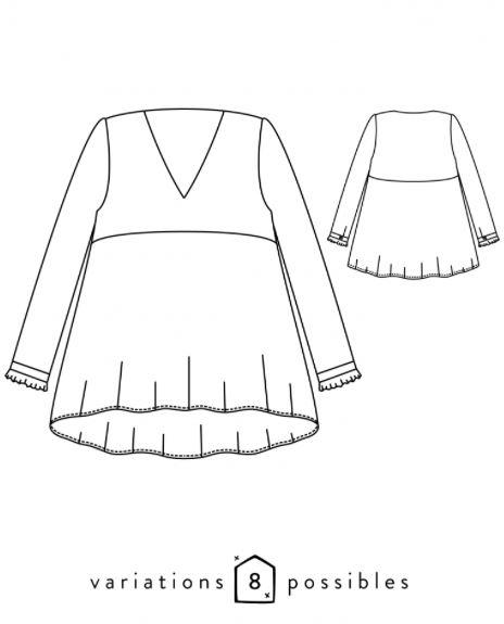 Blouse ou Robe femme ZEPHIR Patron de couture pochette - L'atelier de Gaspard et Léonie